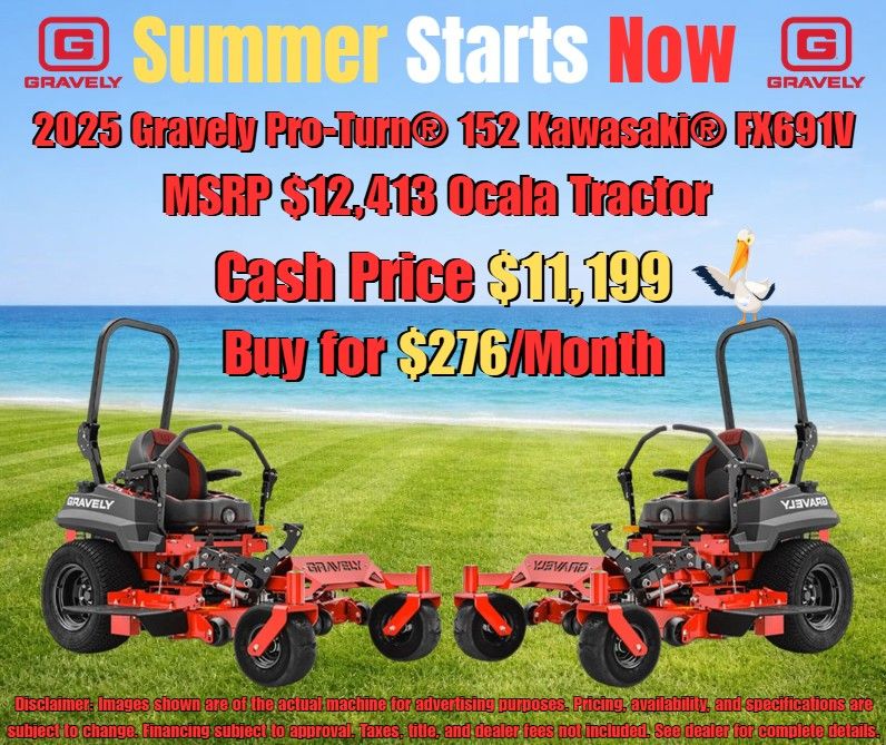 The one stop shop for Gravely mowers at Ocala Tractor. Summer