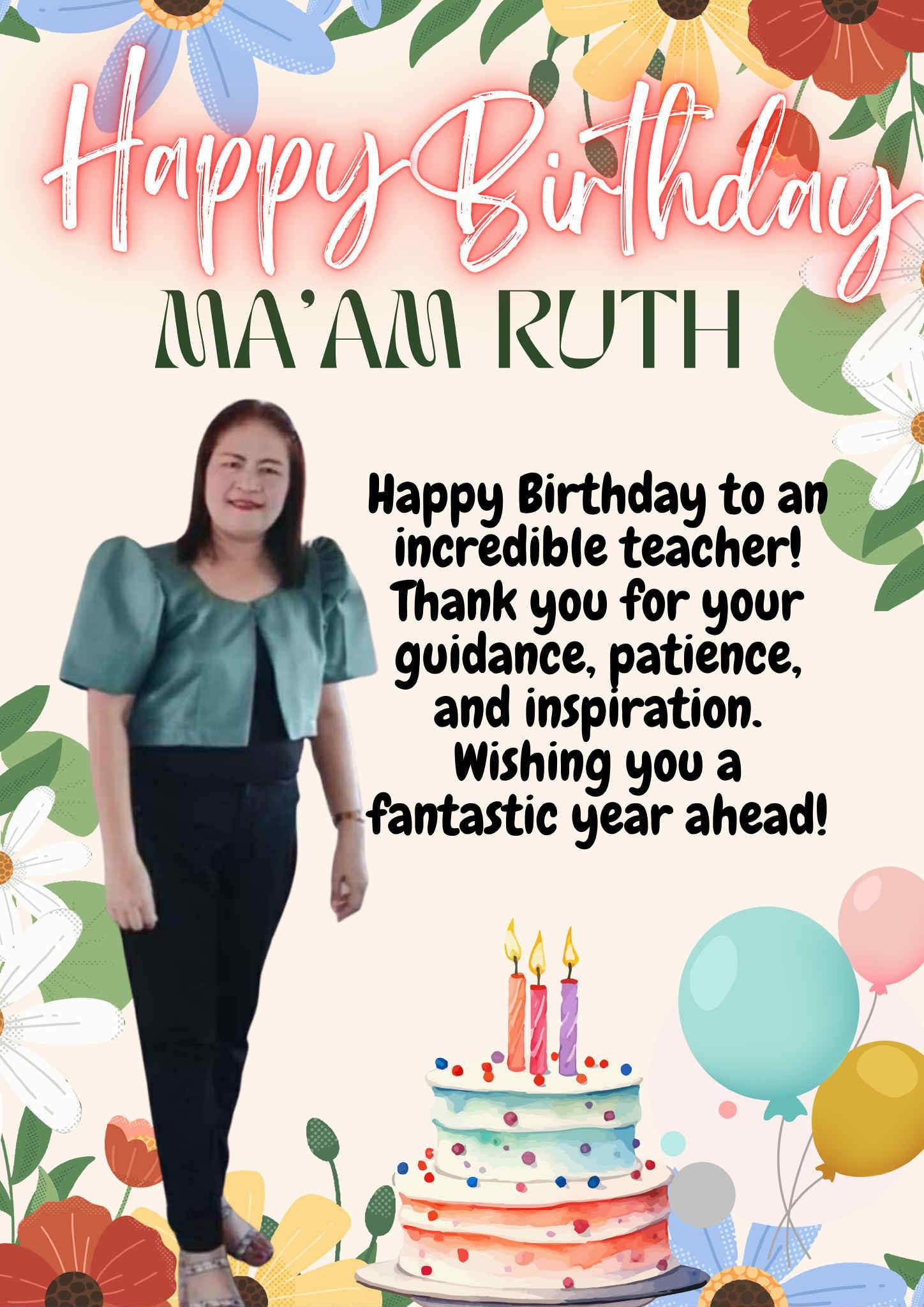 San Agustin - Wishing a very happy birthday to Maam Ruth Punzalan whose ...