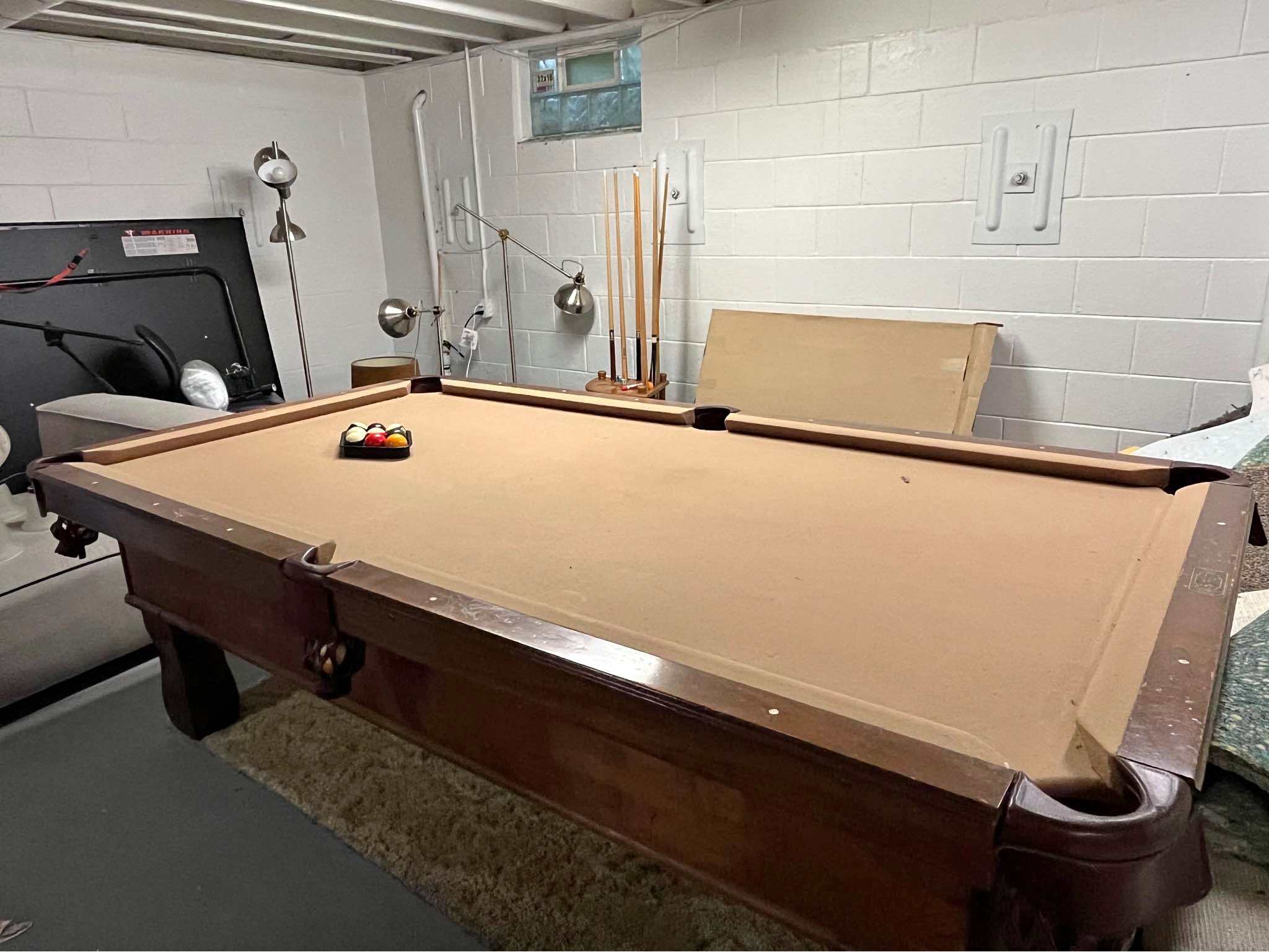 Wooden Pool Table with Cues and Rack - Billiard Tables - Indianapolis ...