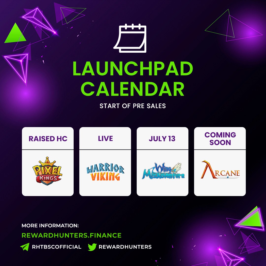 Reward Hunters - We have updated the calendar 🚀 Check...