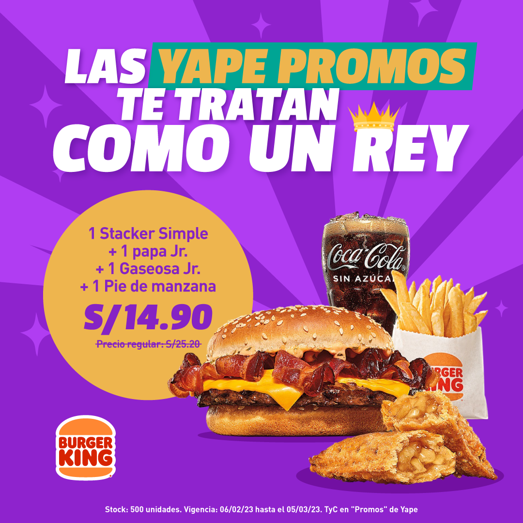 Yape - Ahora con las Yape Promos puedes comer como un rey. Pide tu ...