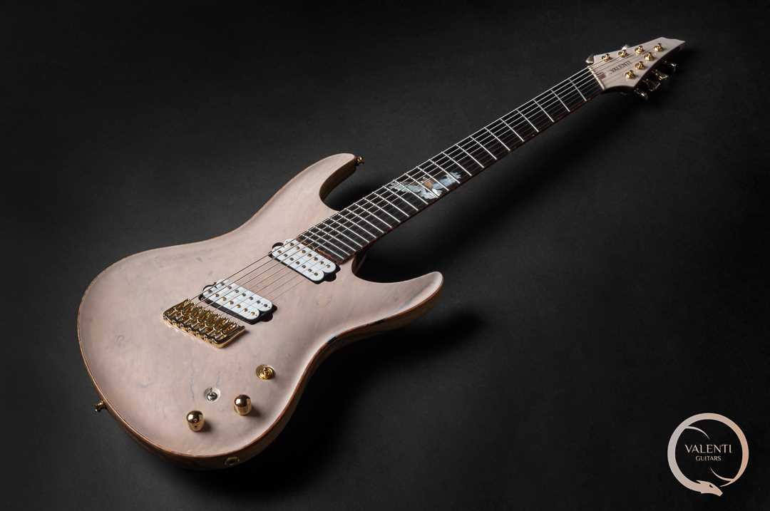 Valenti Guitars Explorer type 7 String Multiscale. Pics Via
