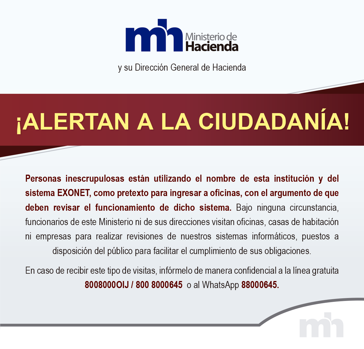 Ministerio - ¡ALERTAN A LA CIUDADANÍA! Personas inescrupulosas están ...