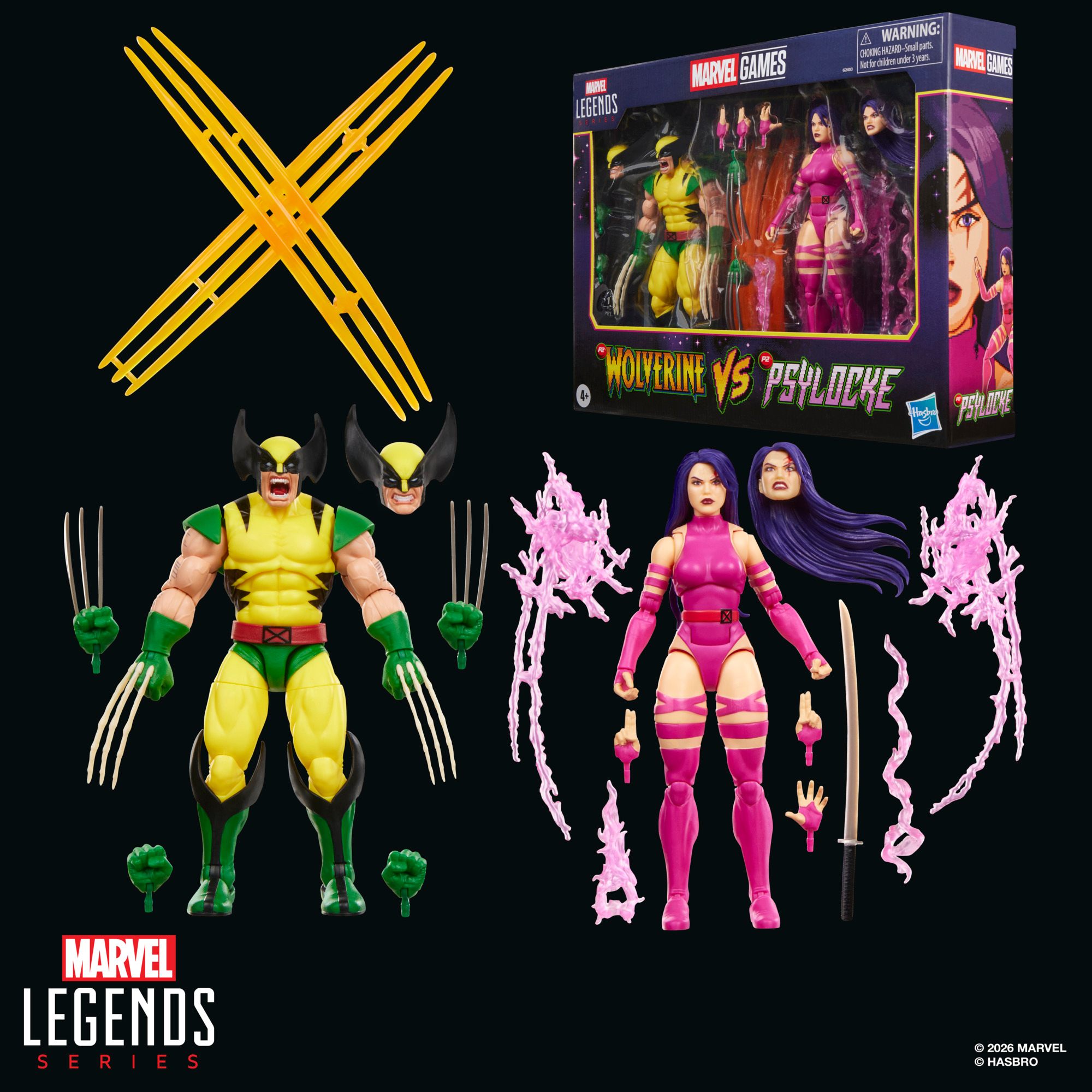 Marvel Legends Wolverine and Psylocke player 2 version box set pre