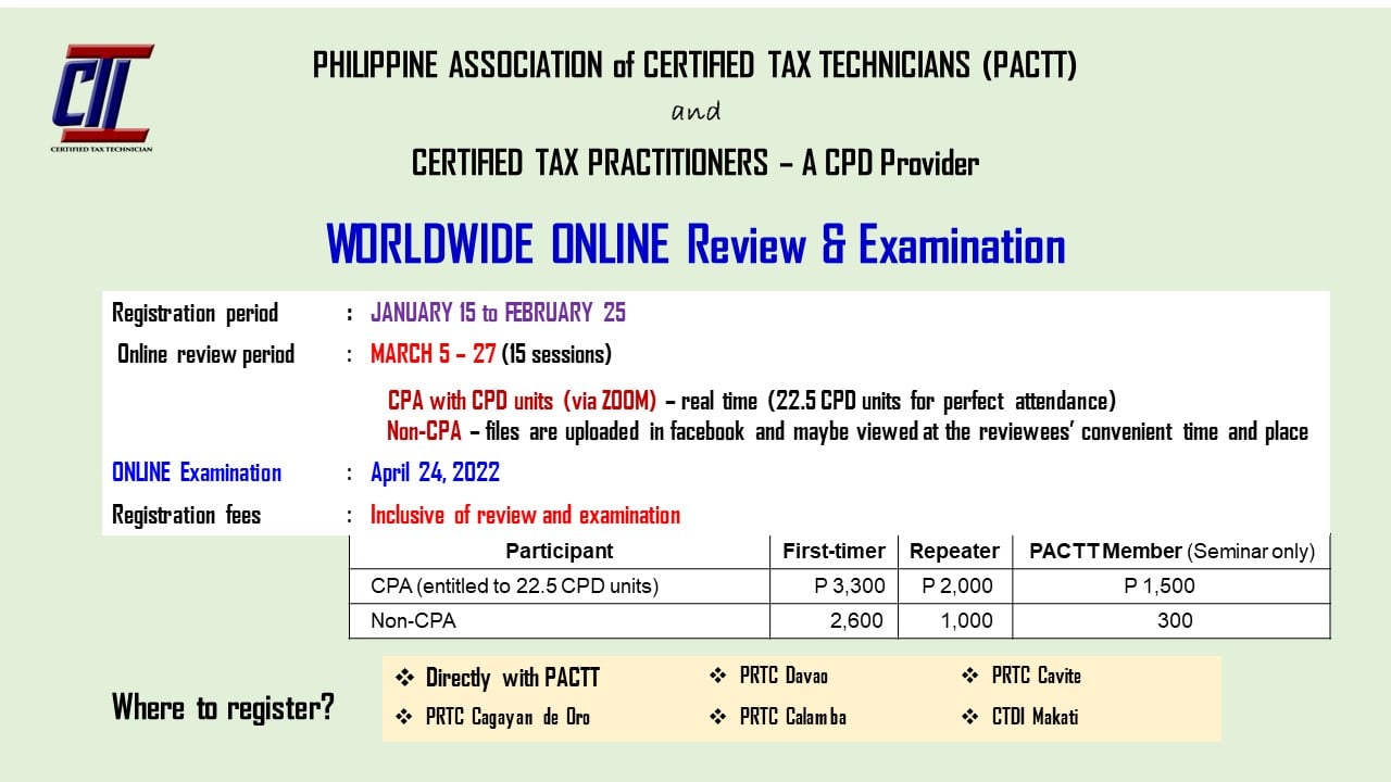 2022 WORLWIDE ONLINE PACTT... - Certified Tax Technician | Facebook