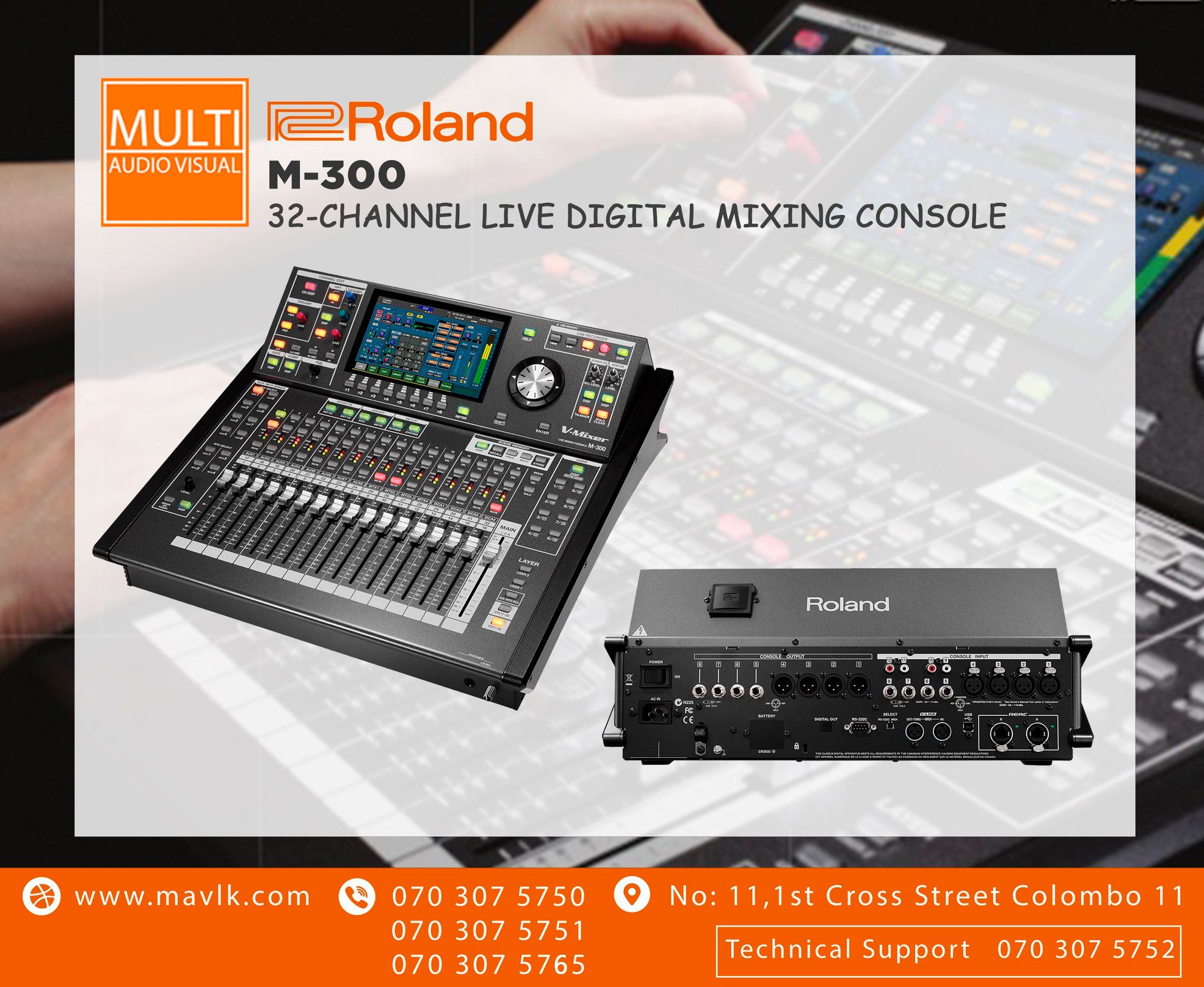 ROLAND M-300 32-Channel Live Digital Mixing Console MULTI AUDIO