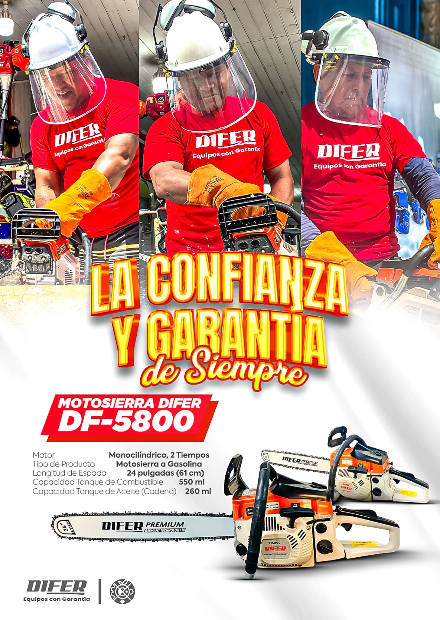 Grupo - ¡La MOTOSIERRA DIFER DF-5800 llegó para dominar tu trabajo! 🌳 ...