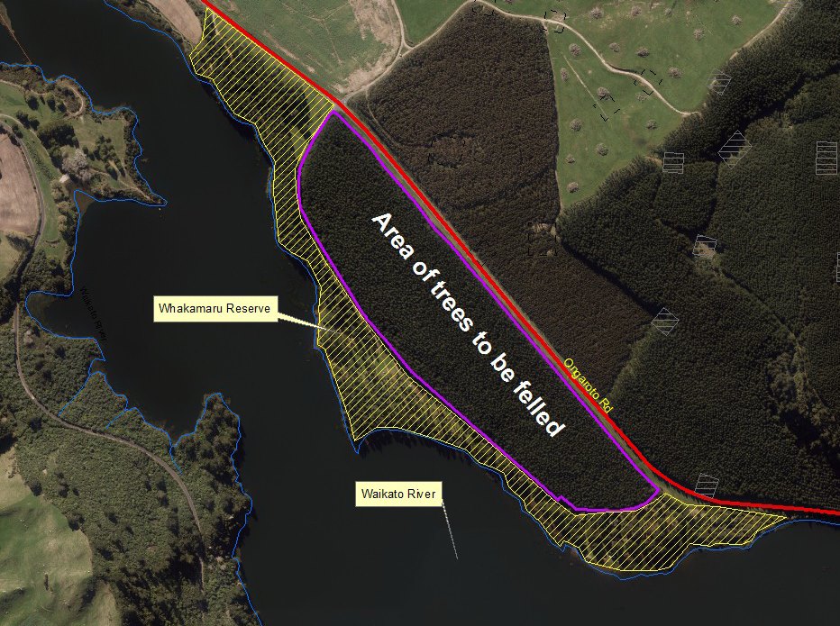 South - Due to tree felling in the Kinleith Forest, the Whakamaru ...