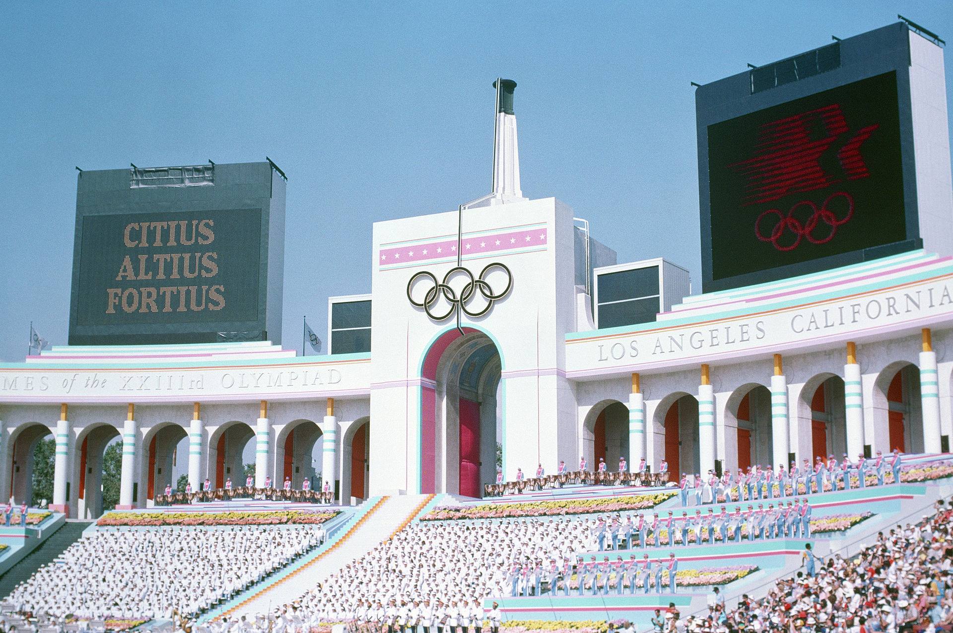 1984 Olympics opening ceremony at LA Coliseum