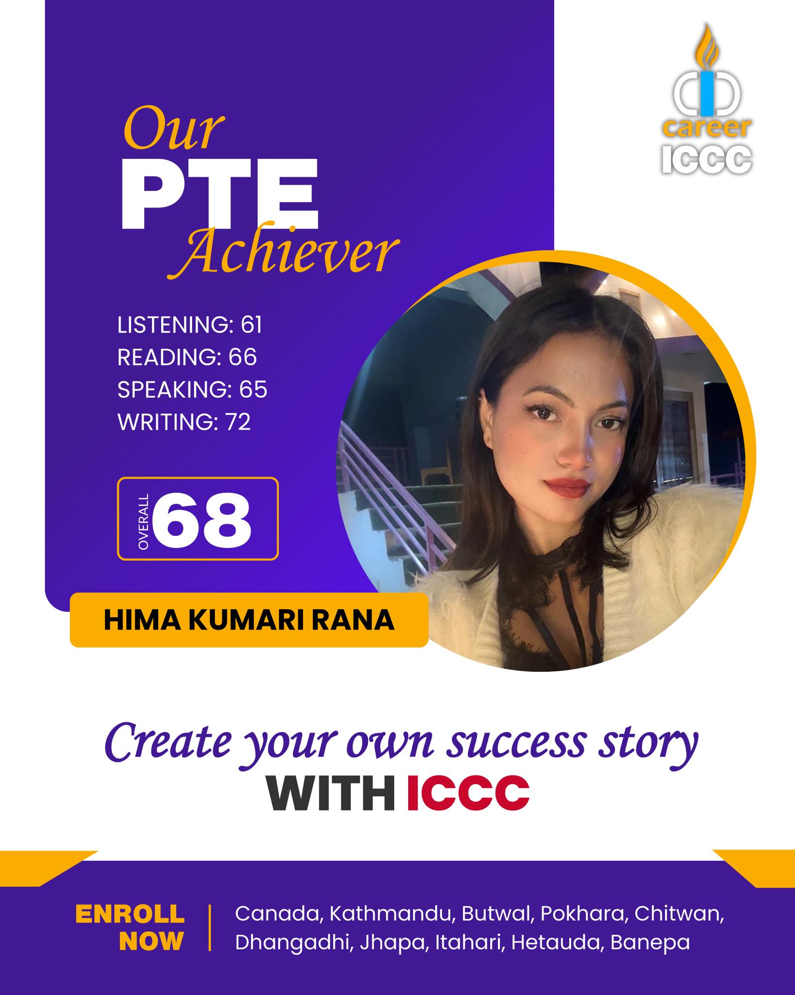 🎉 PTE SUCCESS STORY 🎉... - ICCC Butwal Pvt Ltd | Facebook