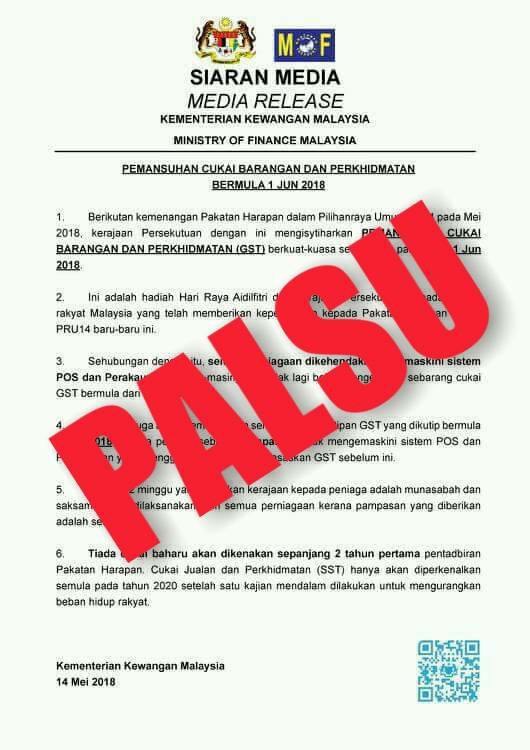 Kelab Che Det Proses Pemansuhan Cukai Gst Hanya Akan Facebook