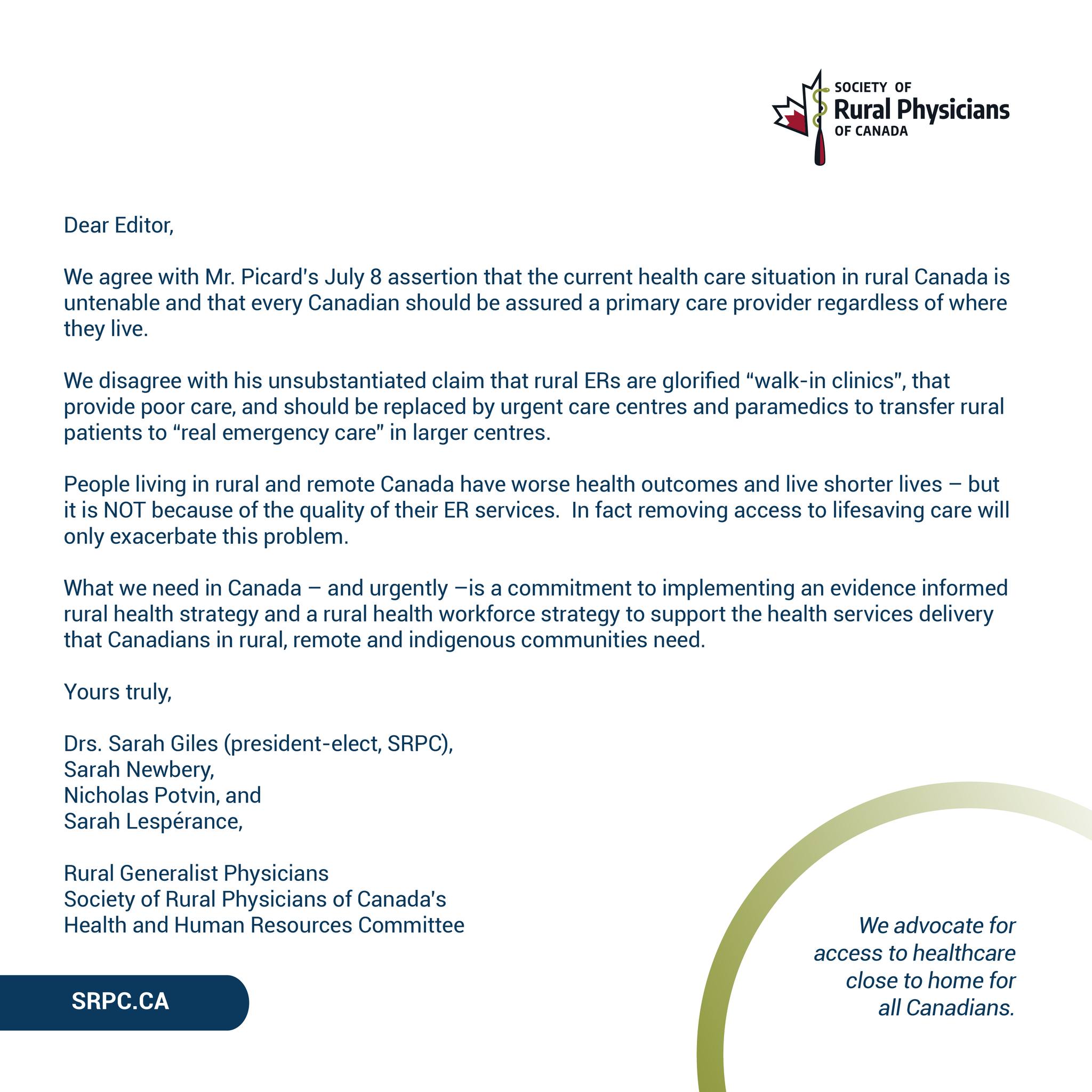 Society - Rural ERs Are Not “Glorified Walk-in Clinics”: SRPC Responds ...