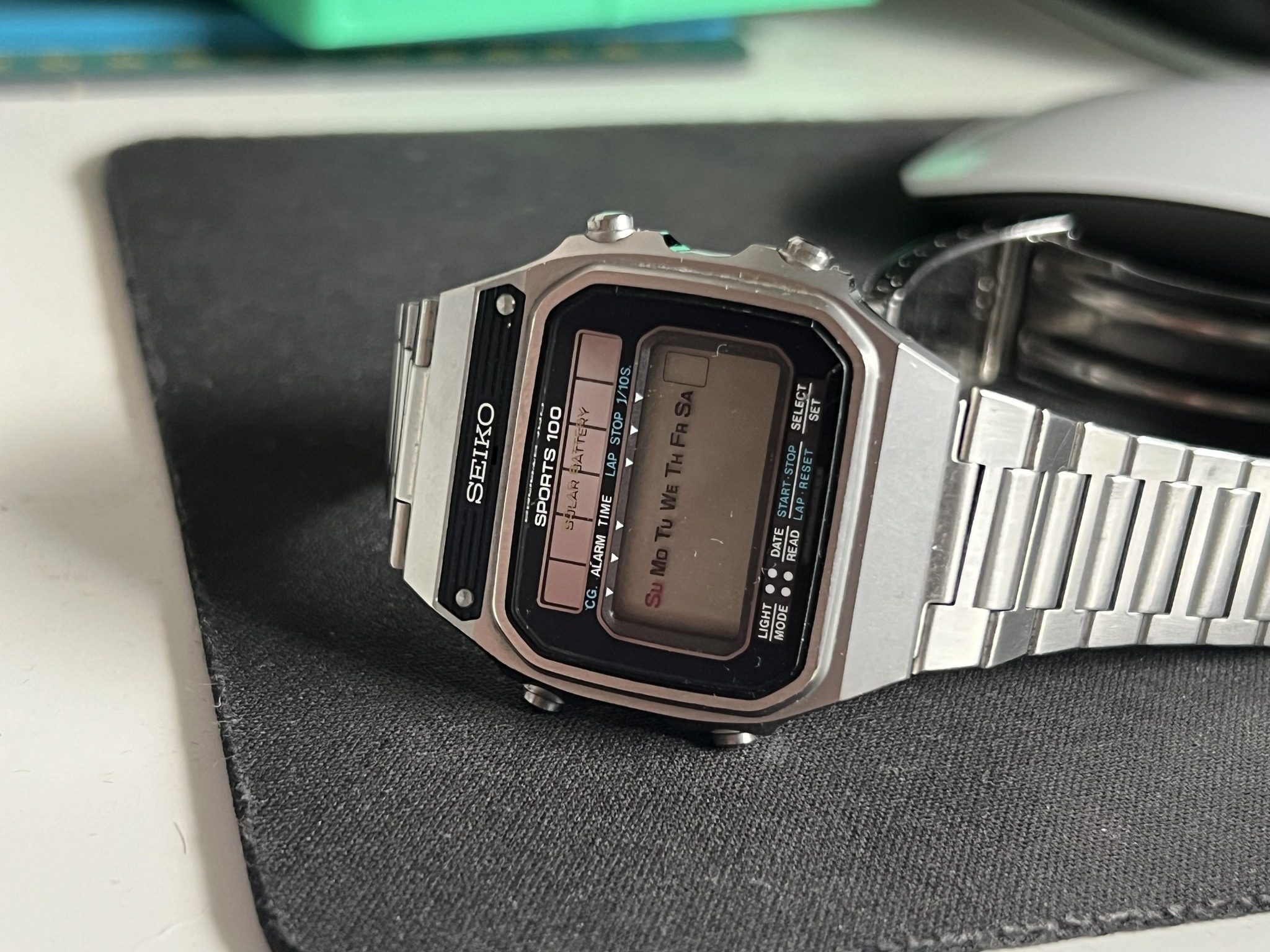 Montre Vintage Seiko LCD Digital Sport 100 A156-5040 Solaire - Analogique Japon, Chronographe