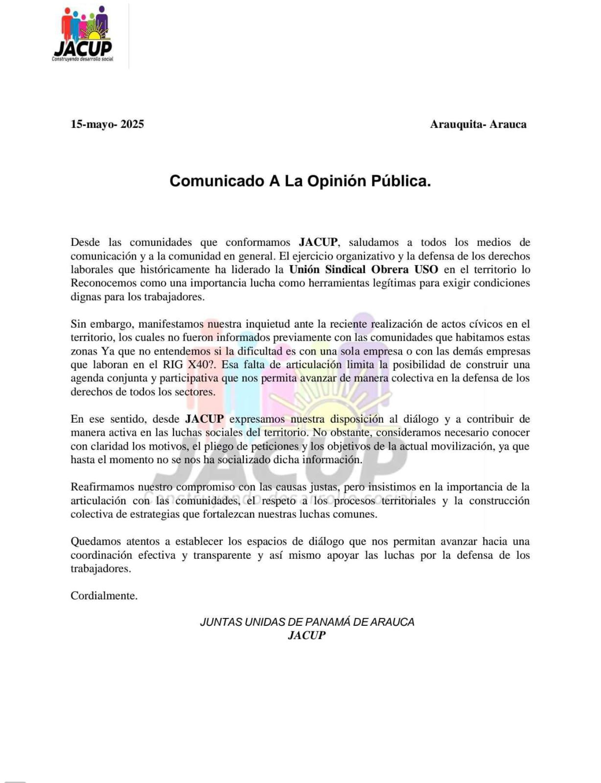 Juntas Acción Unidas Panamá Jacup