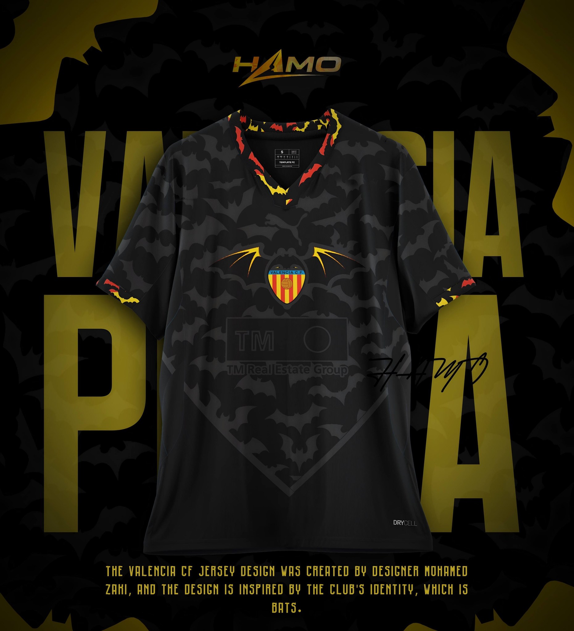 Valencia CF bat-inspired camouflage jersey design by Hohamed Zaki