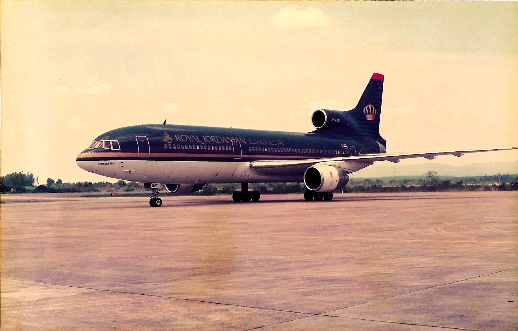 Royal Jordanian Airlines Tristar L1011 at Heathrow in 1985