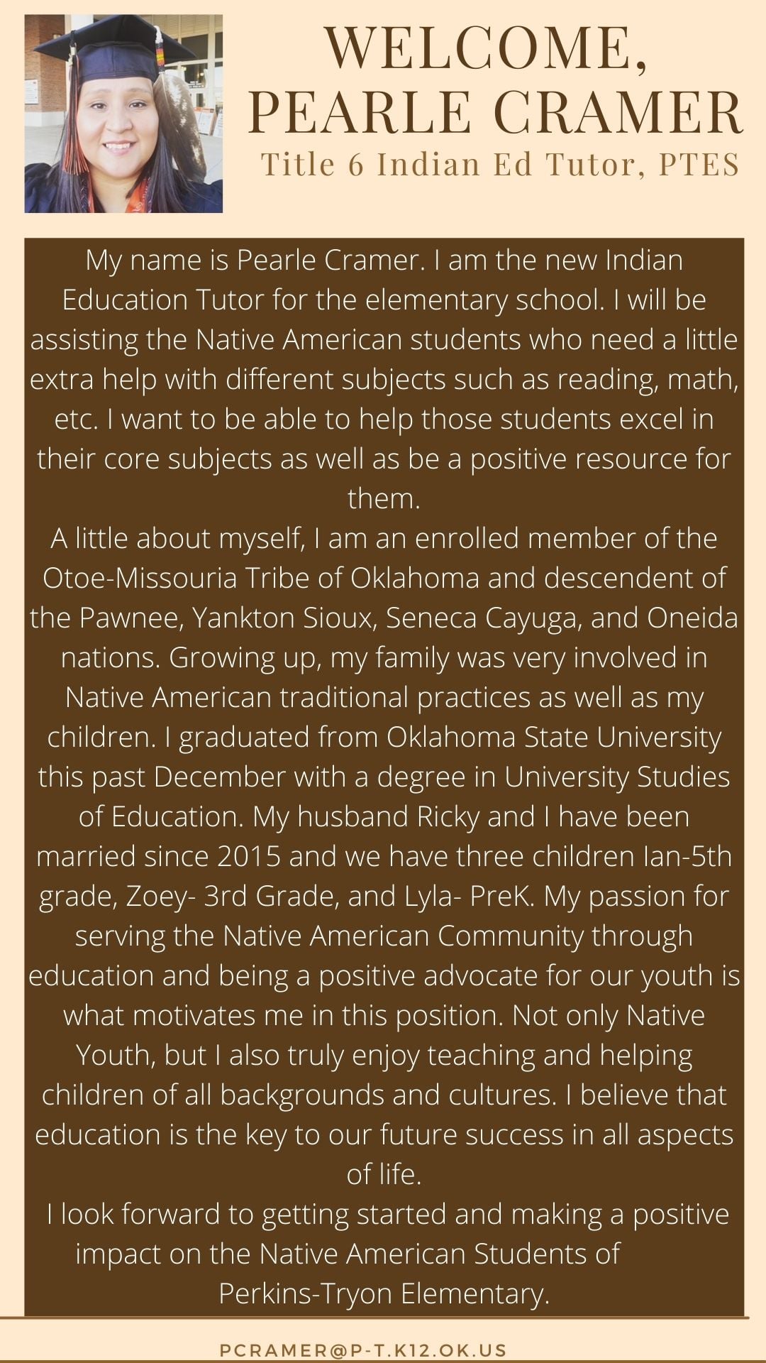 We are excited to welcome a new... - Perkins-Tryon Elementary | Facebook