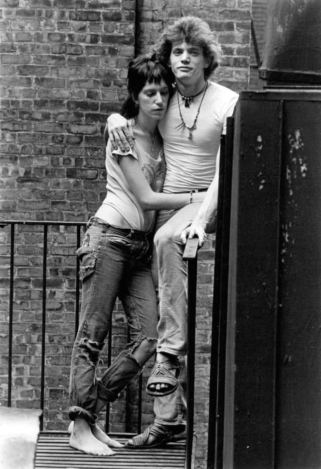 Patti Smith and Robert Mapplethorpe at their apartment at 206 West