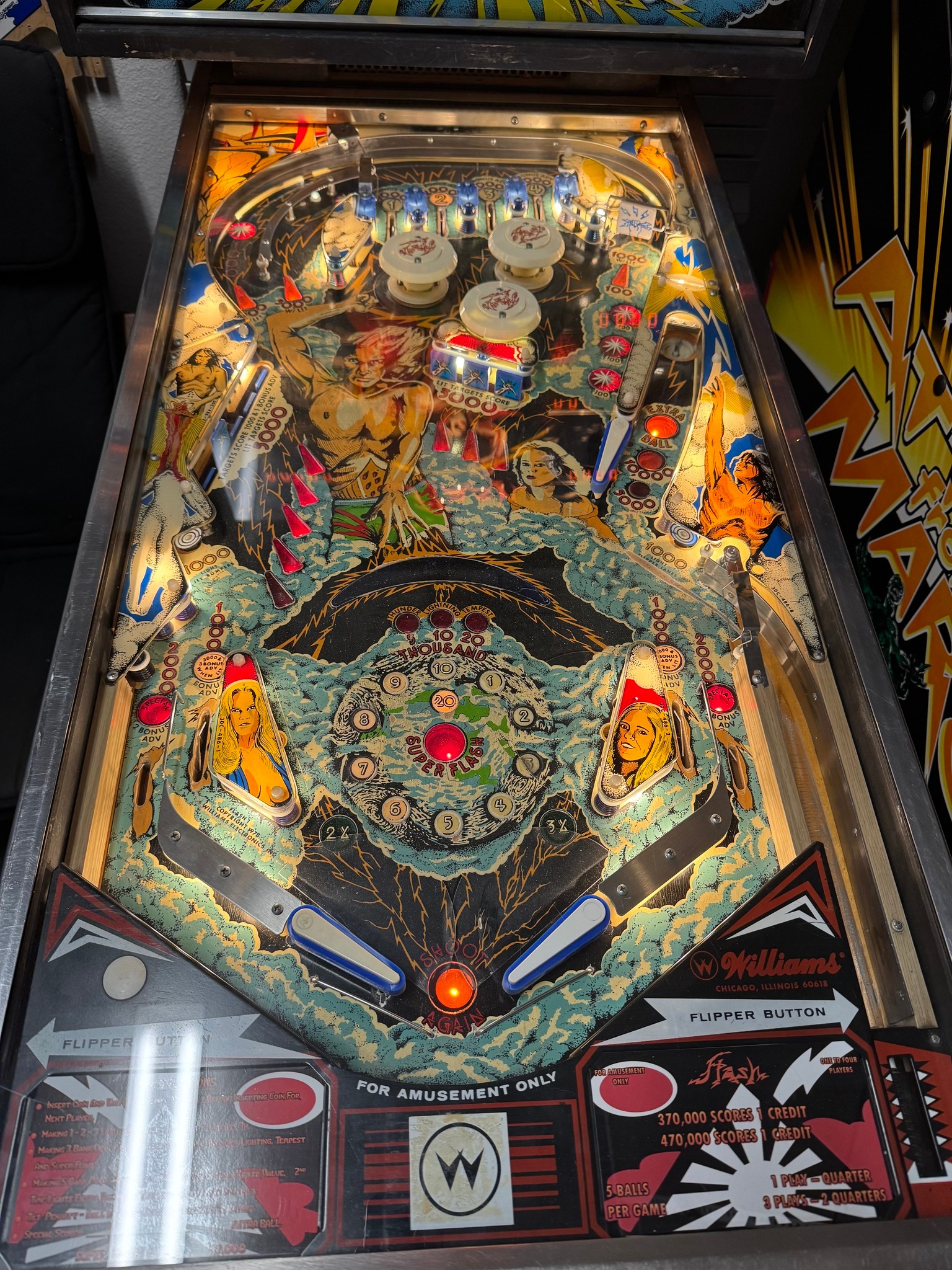 Williams Flash Pinball Machine with Rottendog Board and NMP Drop ...