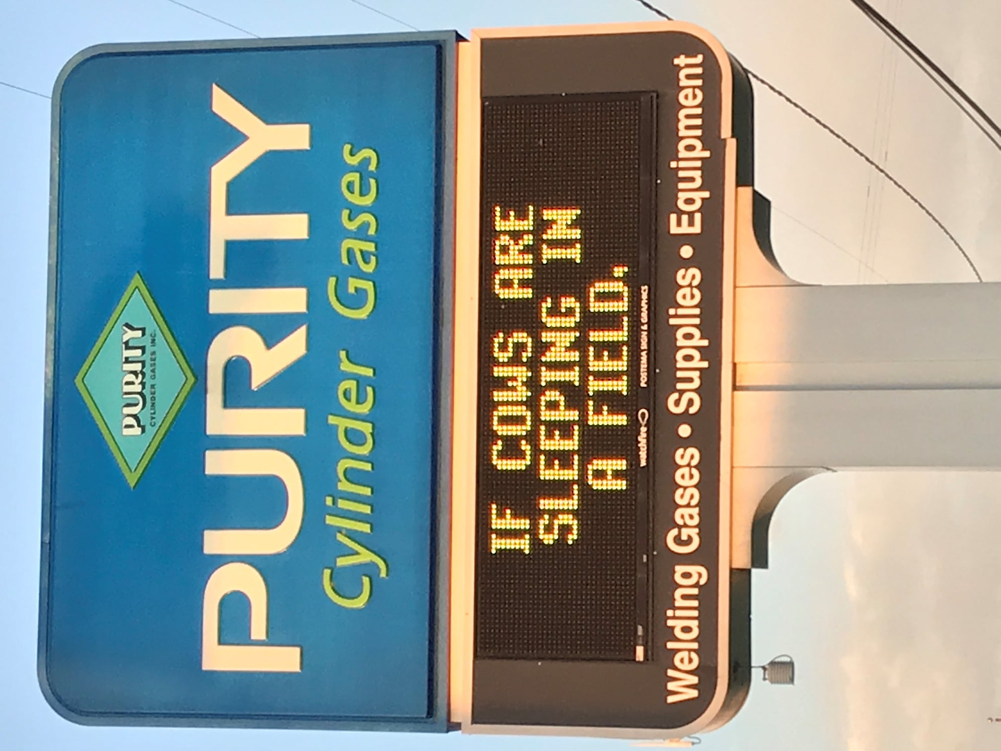 Purity Gas - New AM sign