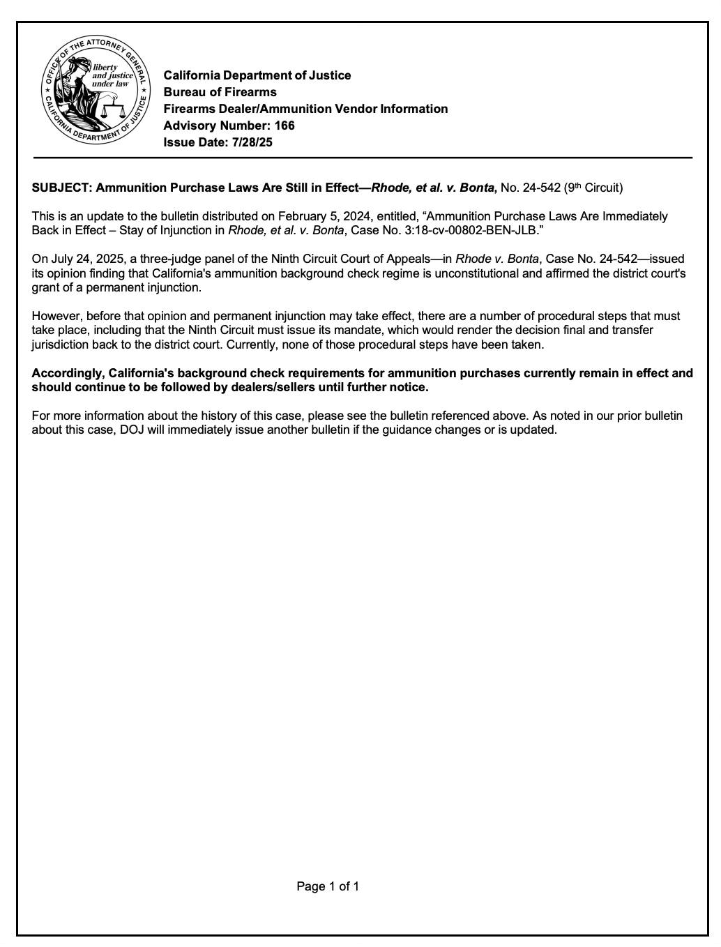 Taft - California Ammo Background Checks Still In Effect, Further ...