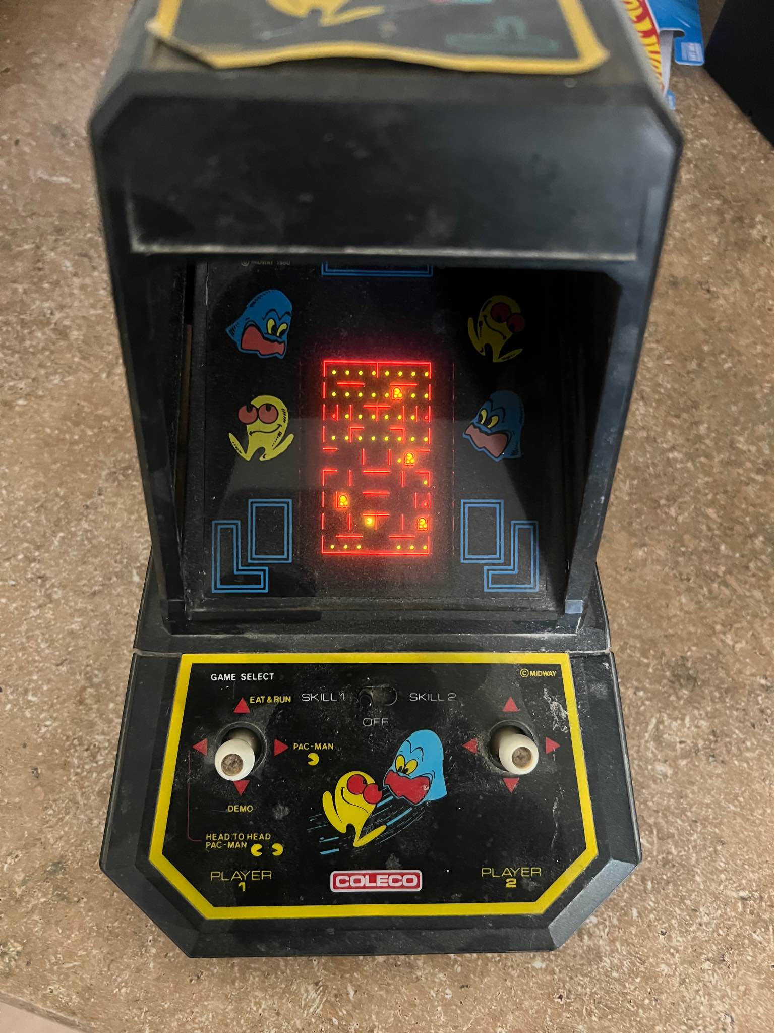 Vintage Midway Pac-Man Mini Arcade Tabletop Game Coleco 1980s Retro ...