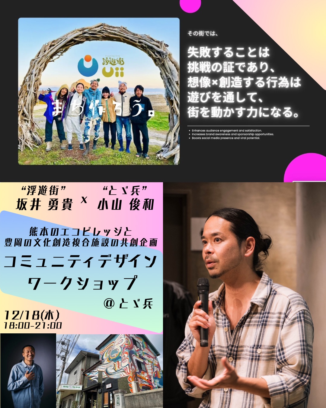 コミュニティデザイン ワークショップ “浮遊街”坂井 勇貴 x “とゞ兵” 小山 俊和