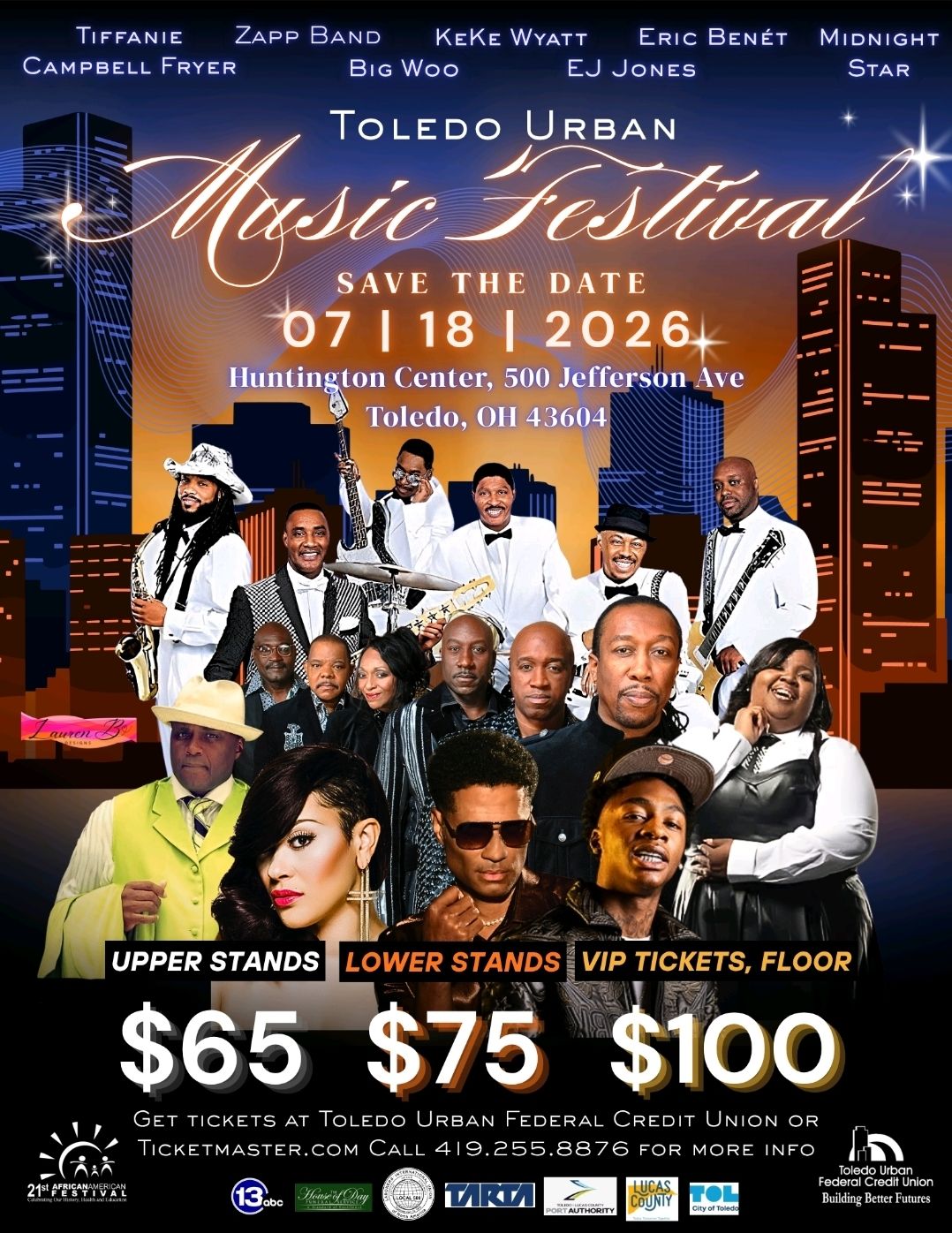 Toledo Urban Music Festival at Huntington Center on July 18, 2026
