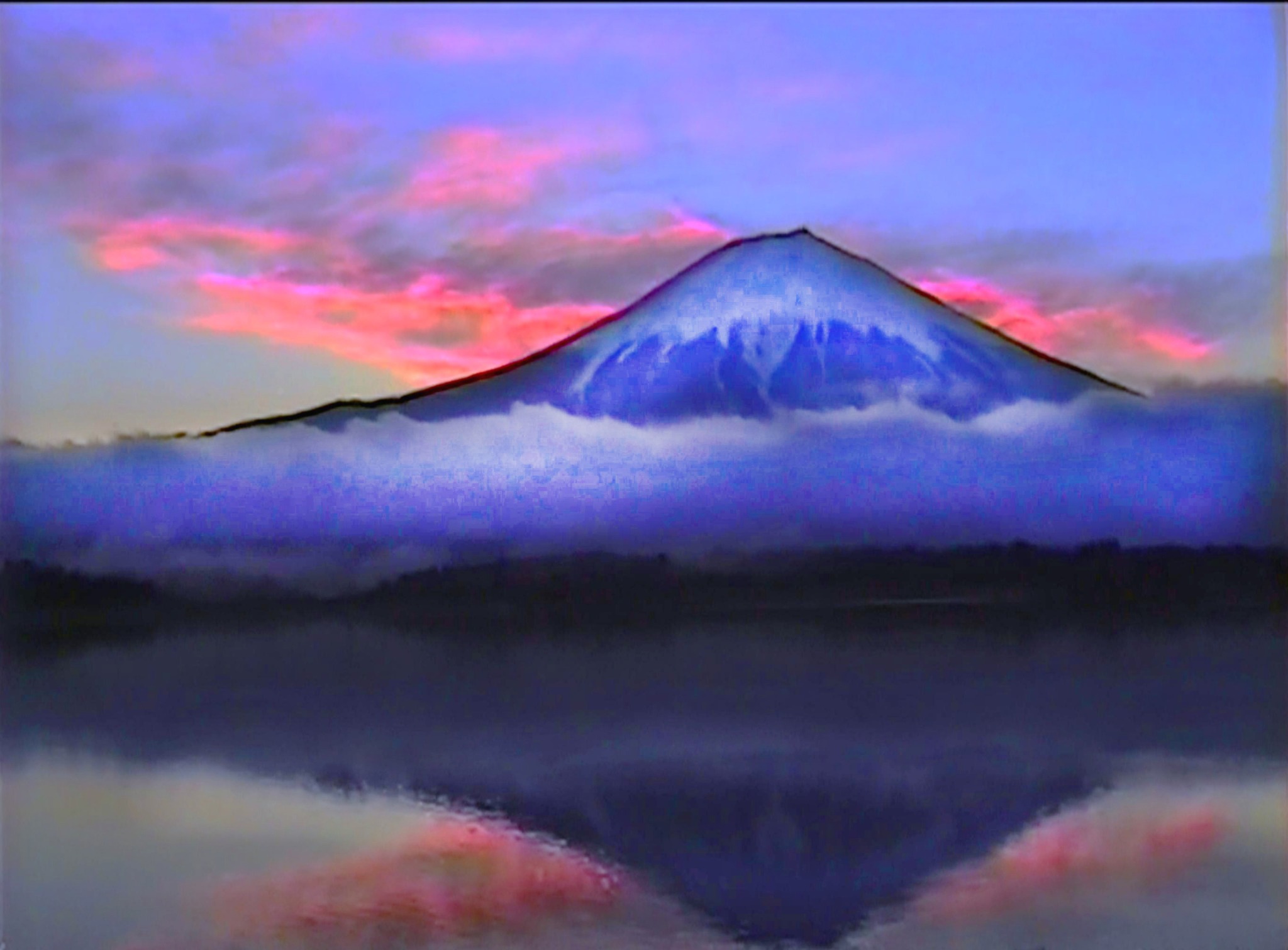朝日に輝く富士山 2019.04 静岡県富士田貫湖