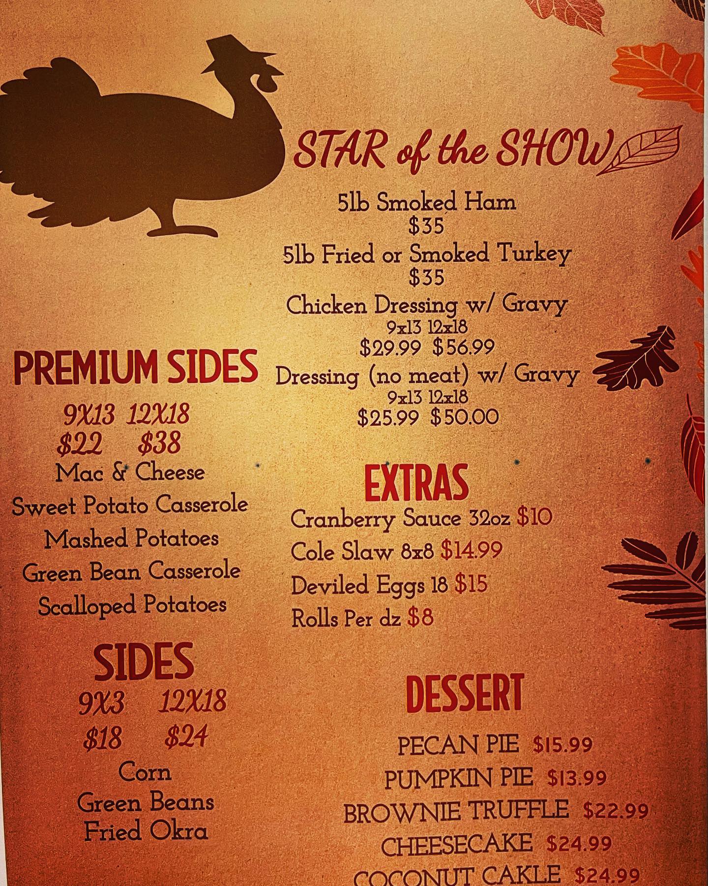 Here is the Thanksgiving menu. You can... - Shell's Downtown | Facebook