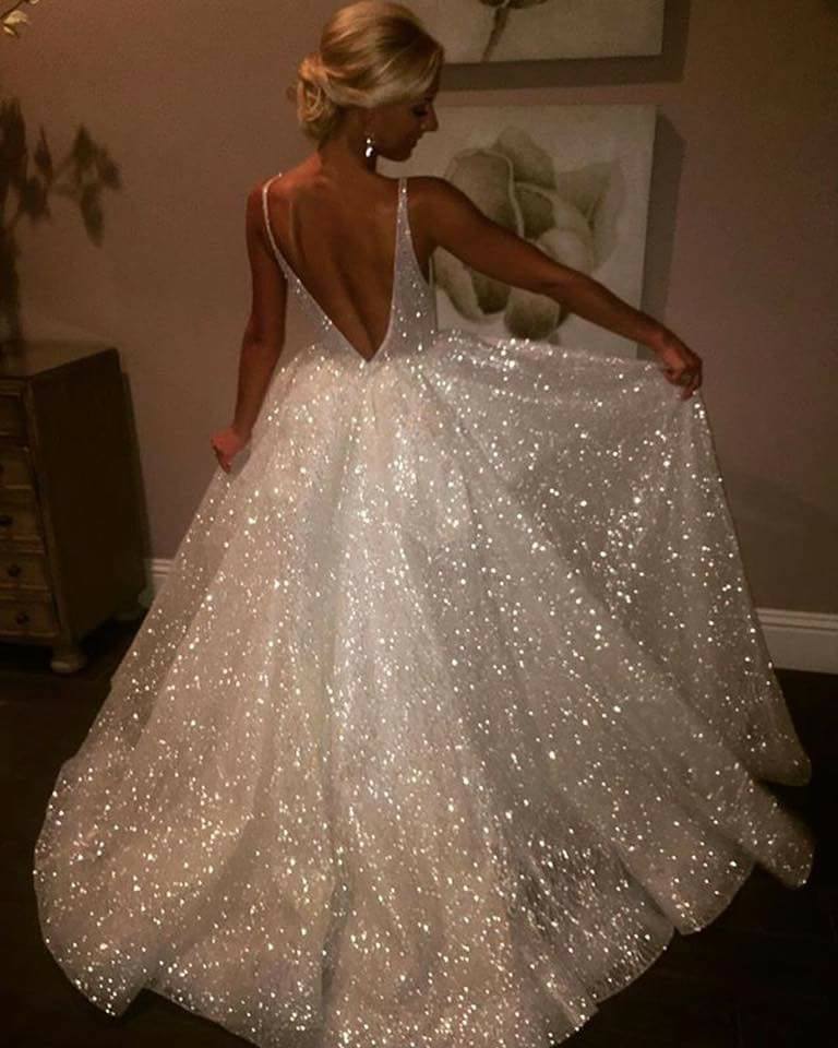 lazaro glitter wedding dress Look at the sparkle on this gown! newly added