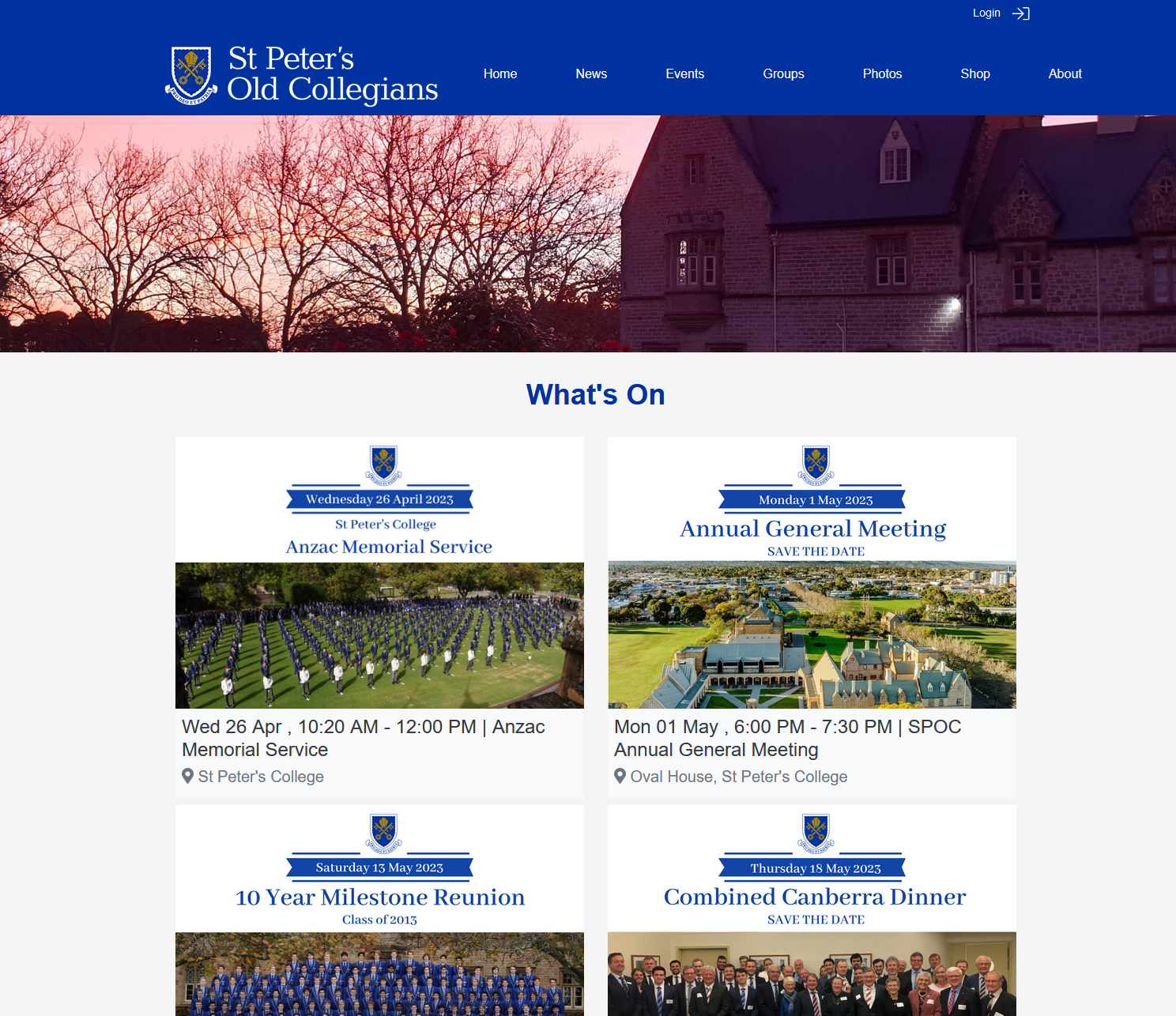 St Peter's Old Collegians - Throughout the year SPOC hosts a range of ...