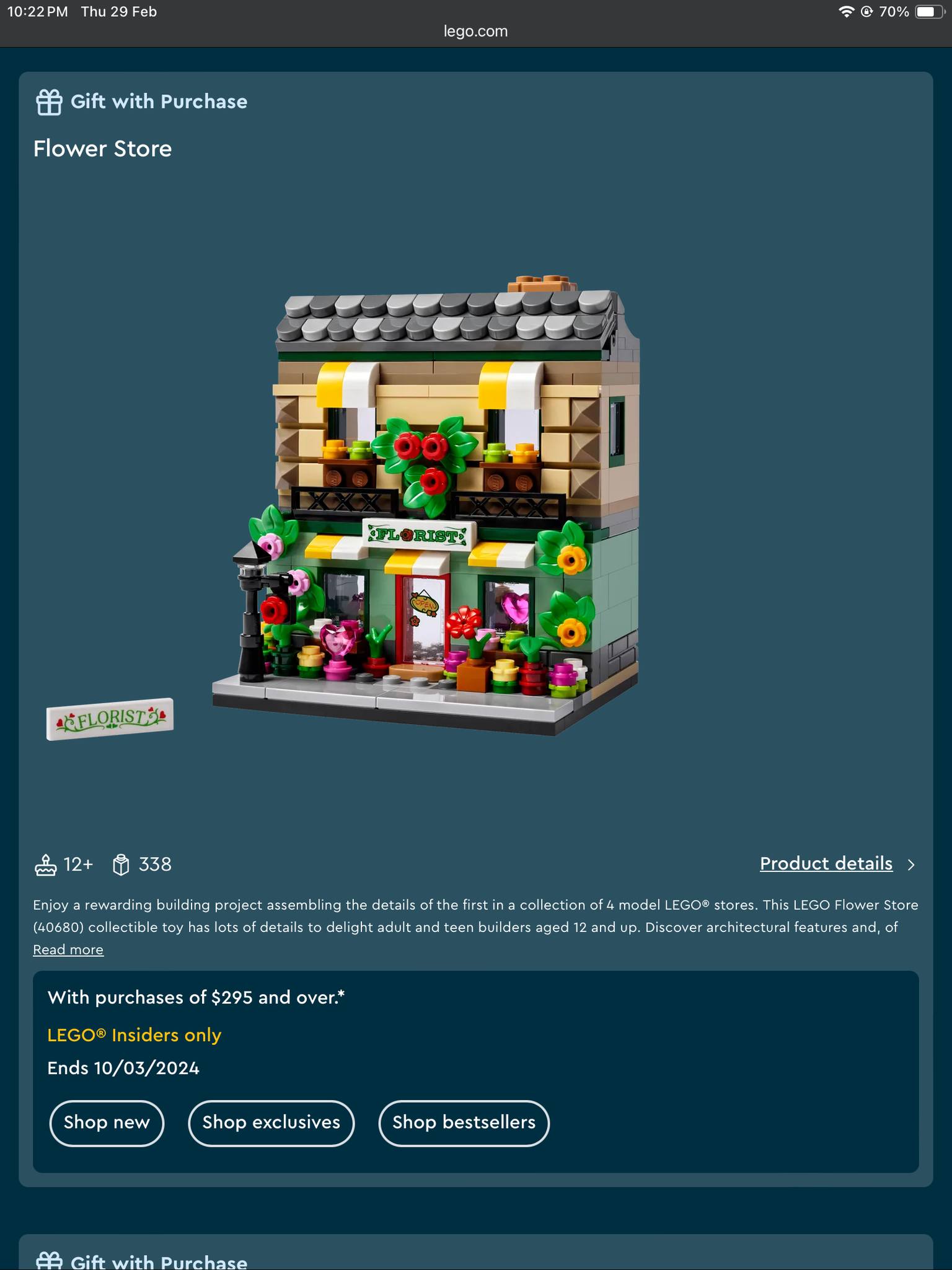 Ninjago GWP options at Lego website