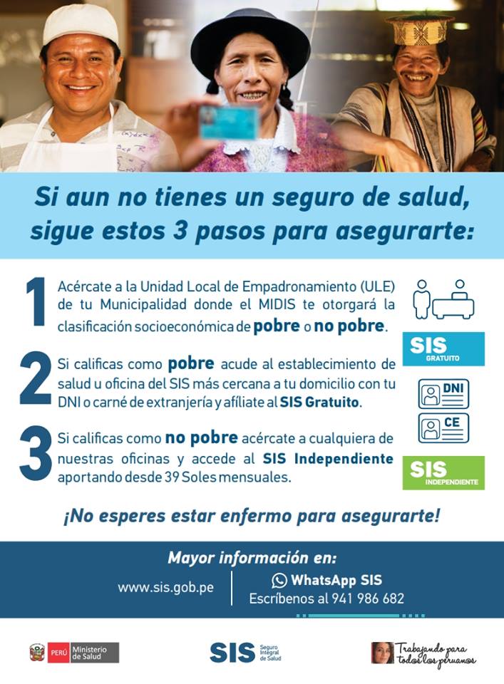 Seguro Integral de Salud - #Afiliado_SIS ¿Aún no cuentas con un seguro ...