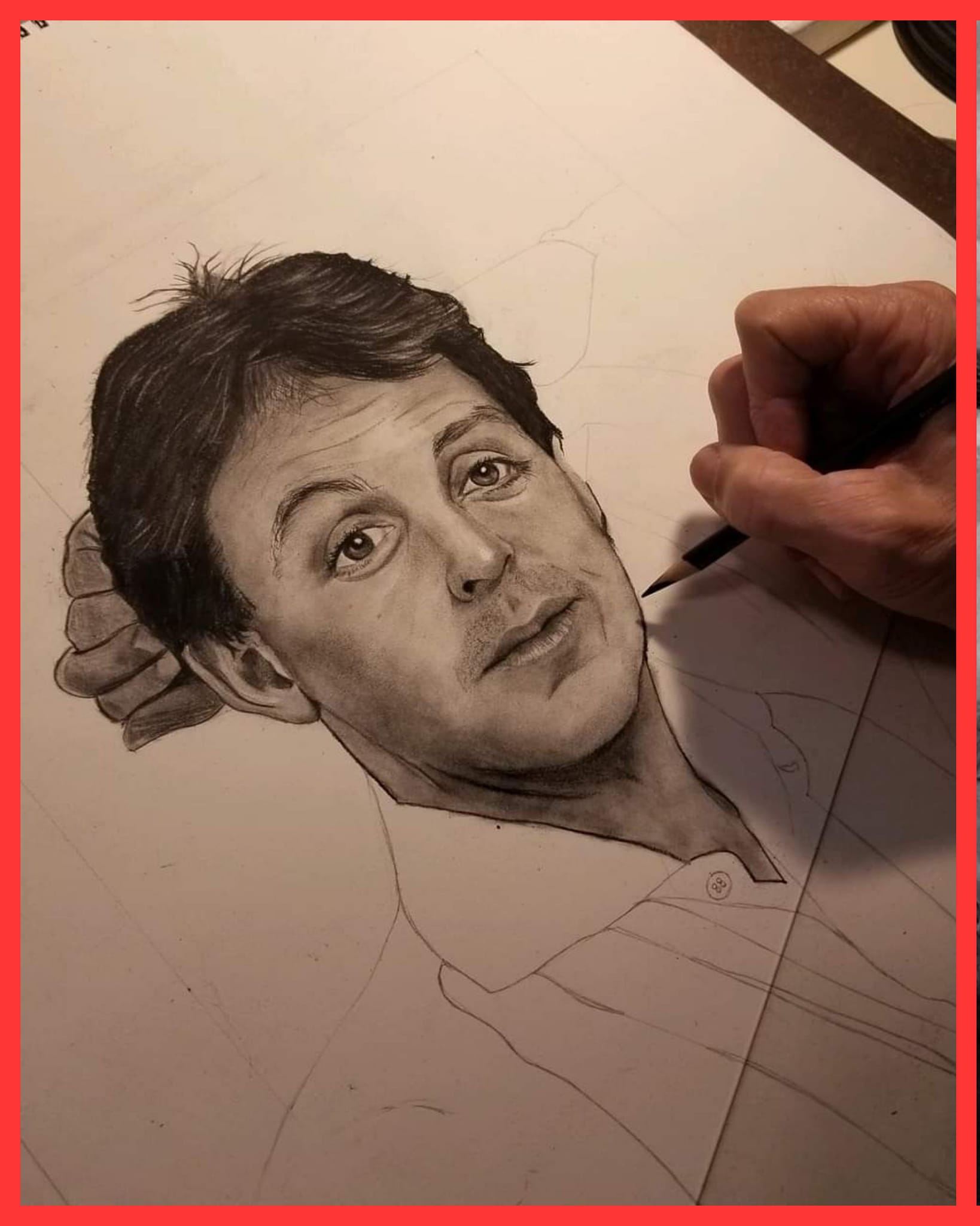 まだまだ若い、Paul McCartney応援鉛筆デッサン。 Paul McCartney - graphite on paper. Although I don't like making