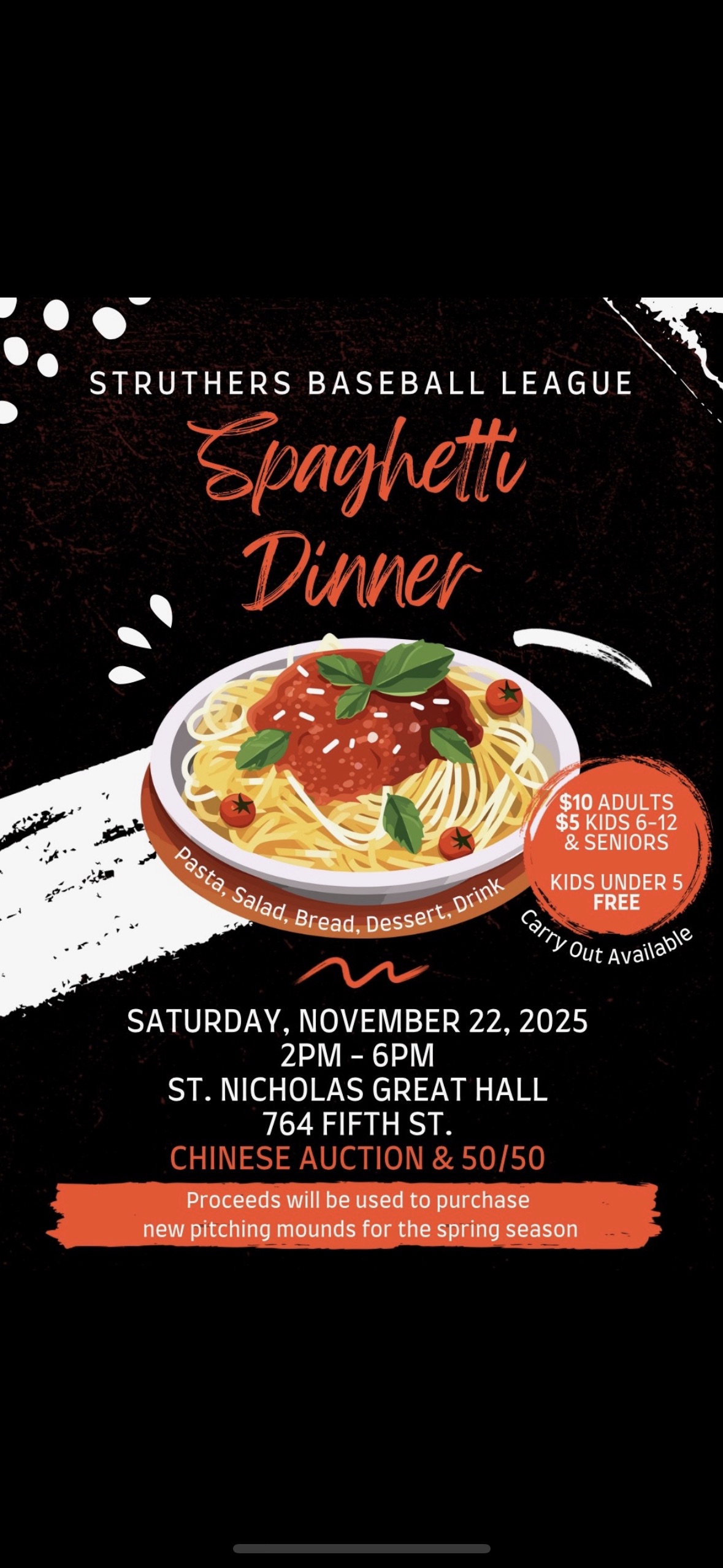 Spaghetti dinner fundraiser