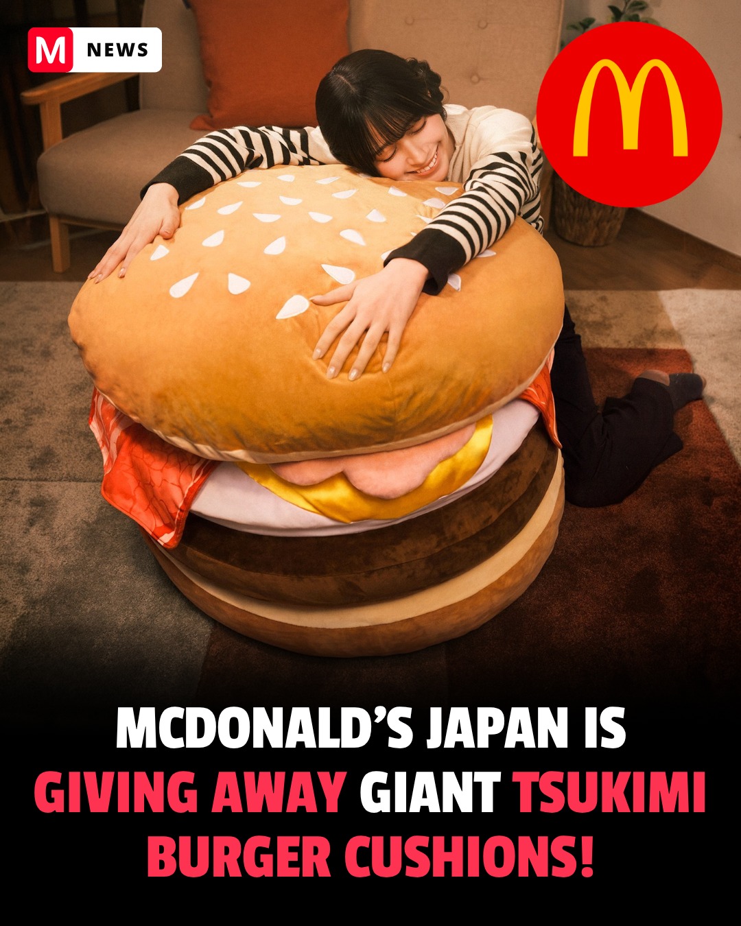 McDonald's Japan giving away giant Tsukimi Burger cushions for