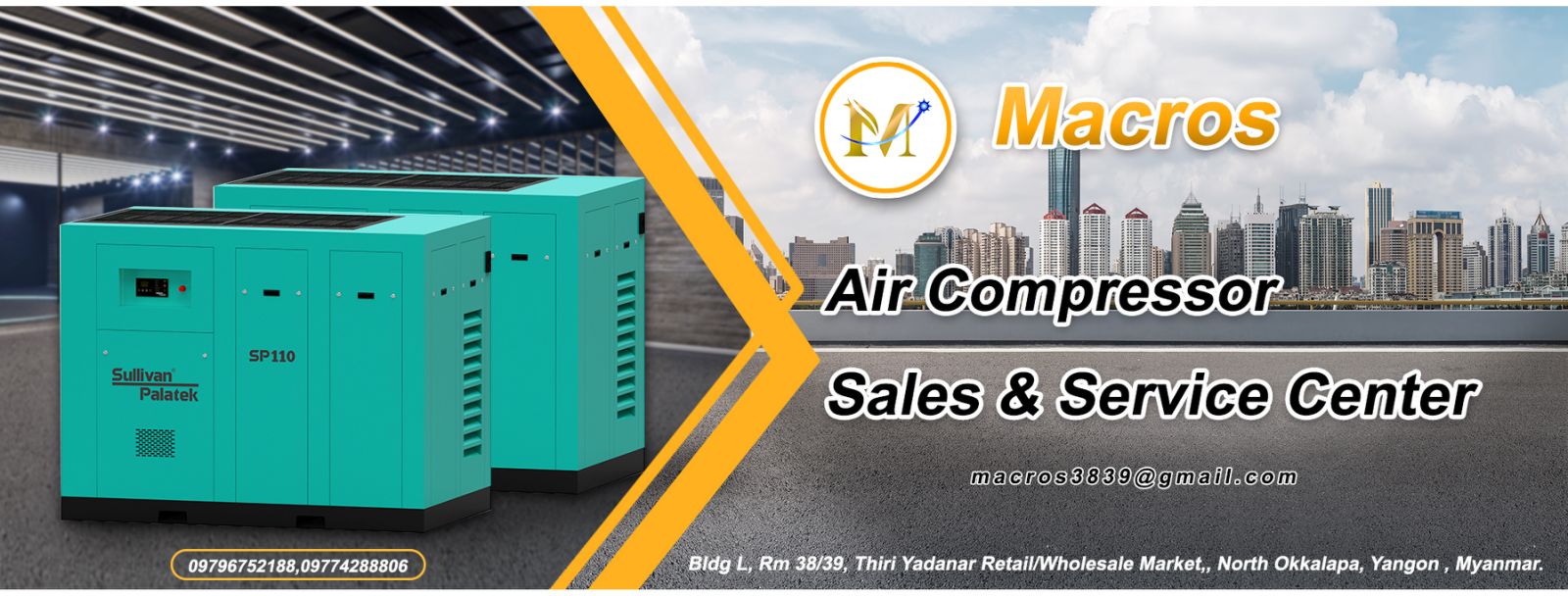 Macros Air Compressor Sales & Service Center | Yangon