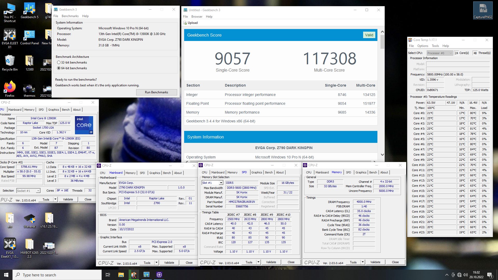 First tests on the brand-new Intel 13th Gen Core i9 13900K & EVGA