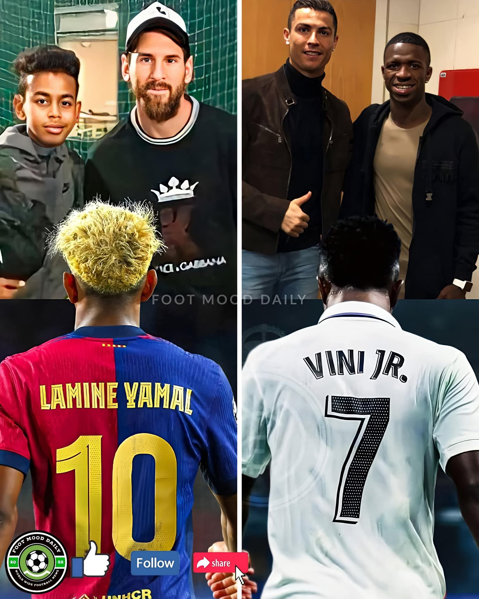 🔵🔴⚪ The iconic No. 7 shirts of Barcelona and Real Madrid