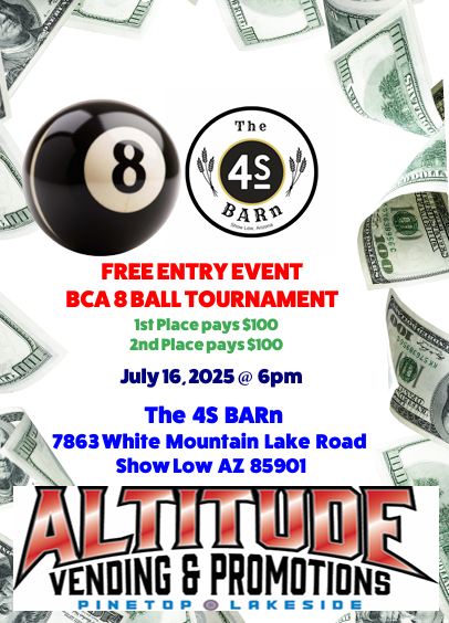 FREE ENTRY 8 BALL TOURNAMENT