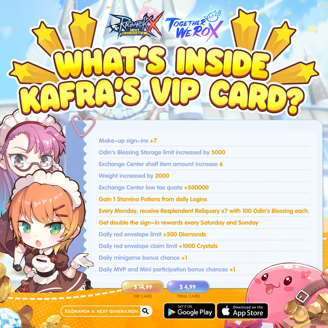 Ragnarok - Together We #ROX | Kafra's VIP Card Click for Download 👉🏻 ...