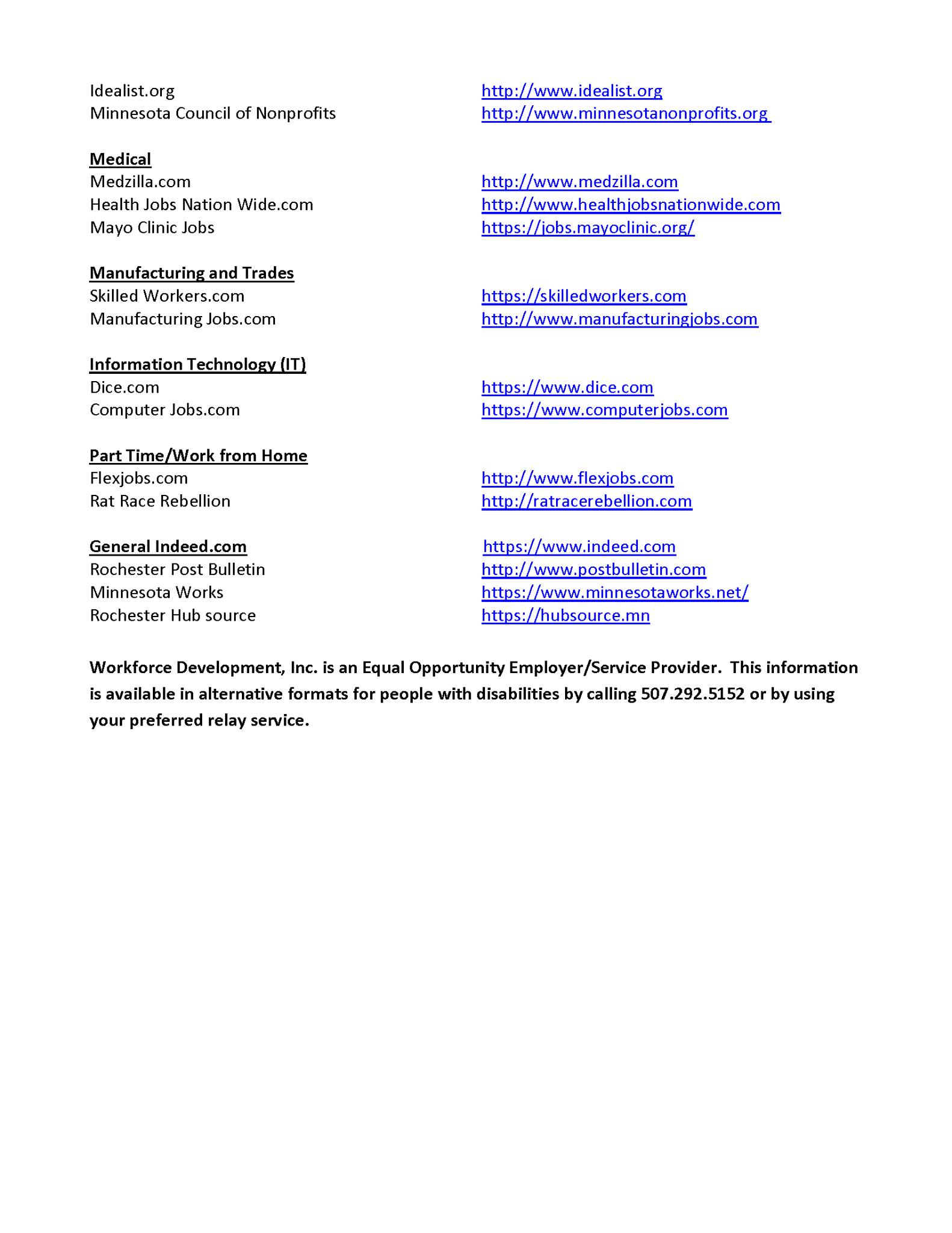 Workforce Development, Inc. | Rochester MN