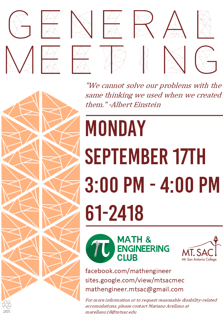 Mt. SAC Math and Engineering Club | Walnut CA