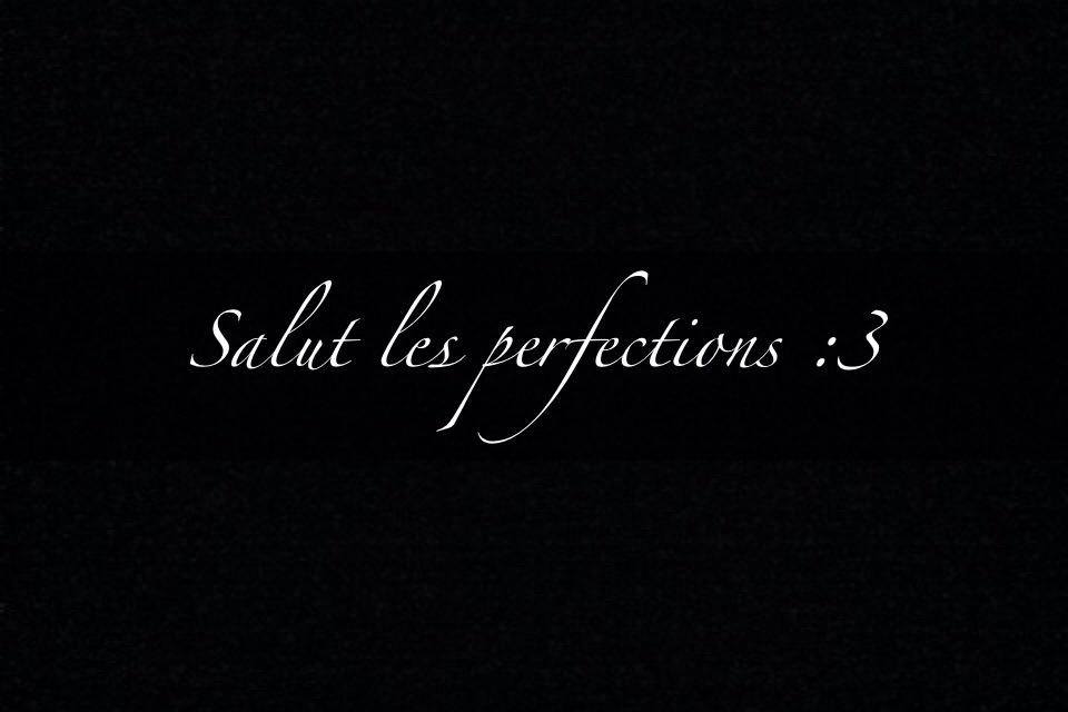 Salut les perfections :3
