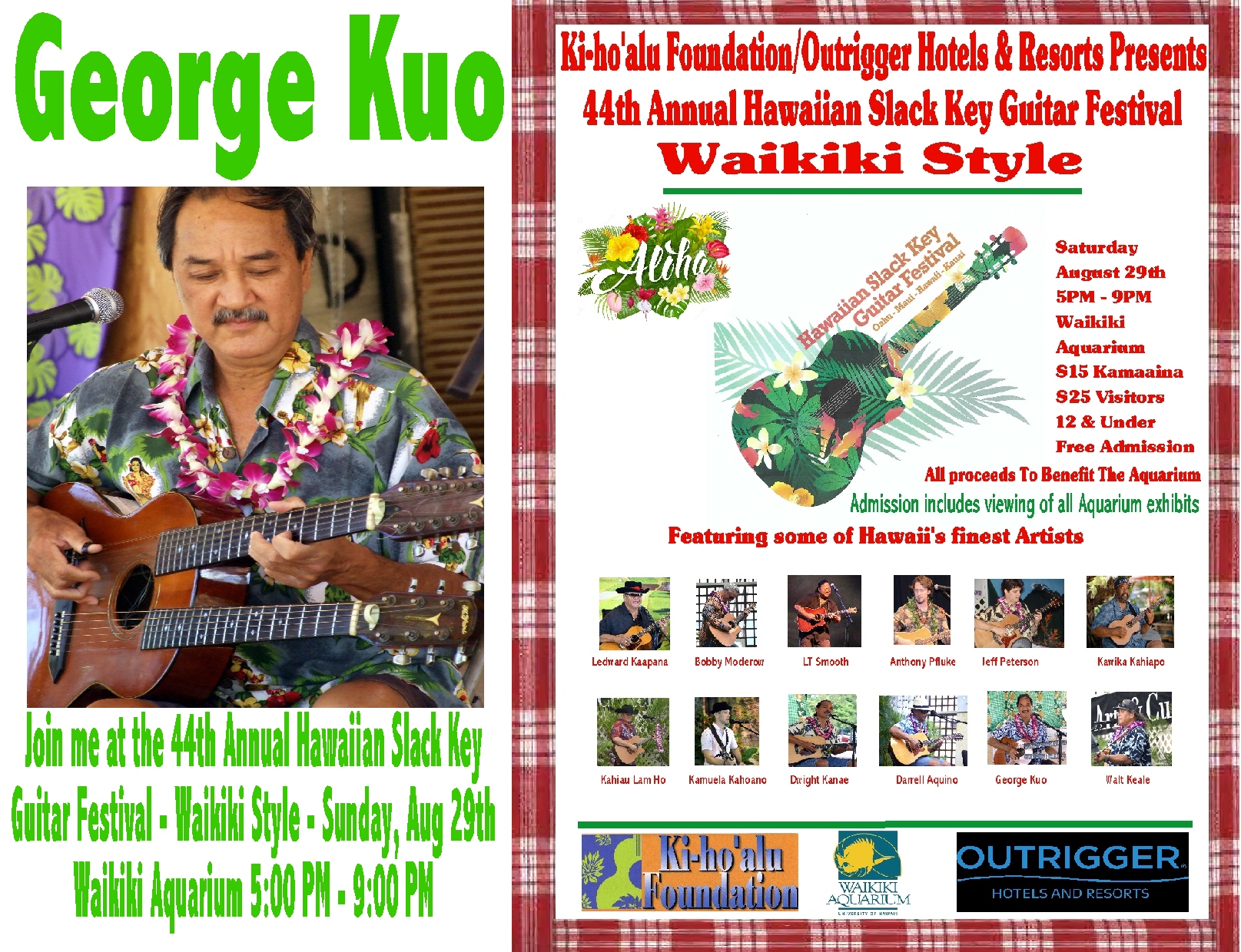 44th Annual Hawaiian Slack Key Guitar Festival at Waikiki Aquarium
