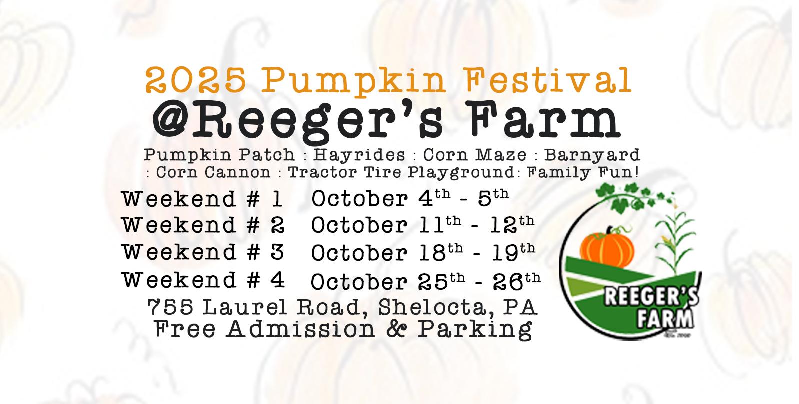 Pumpkin Festival at Reeger’s Farm