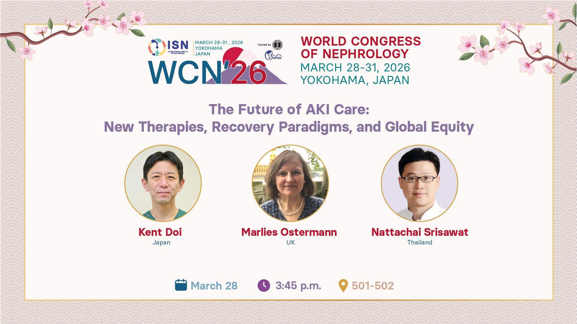 一般社団法人日本腎臓学会 - 【WCN'26プログラムのご紹介】 📣 WCN’26開催まであと26日！ The Future of AKI ...