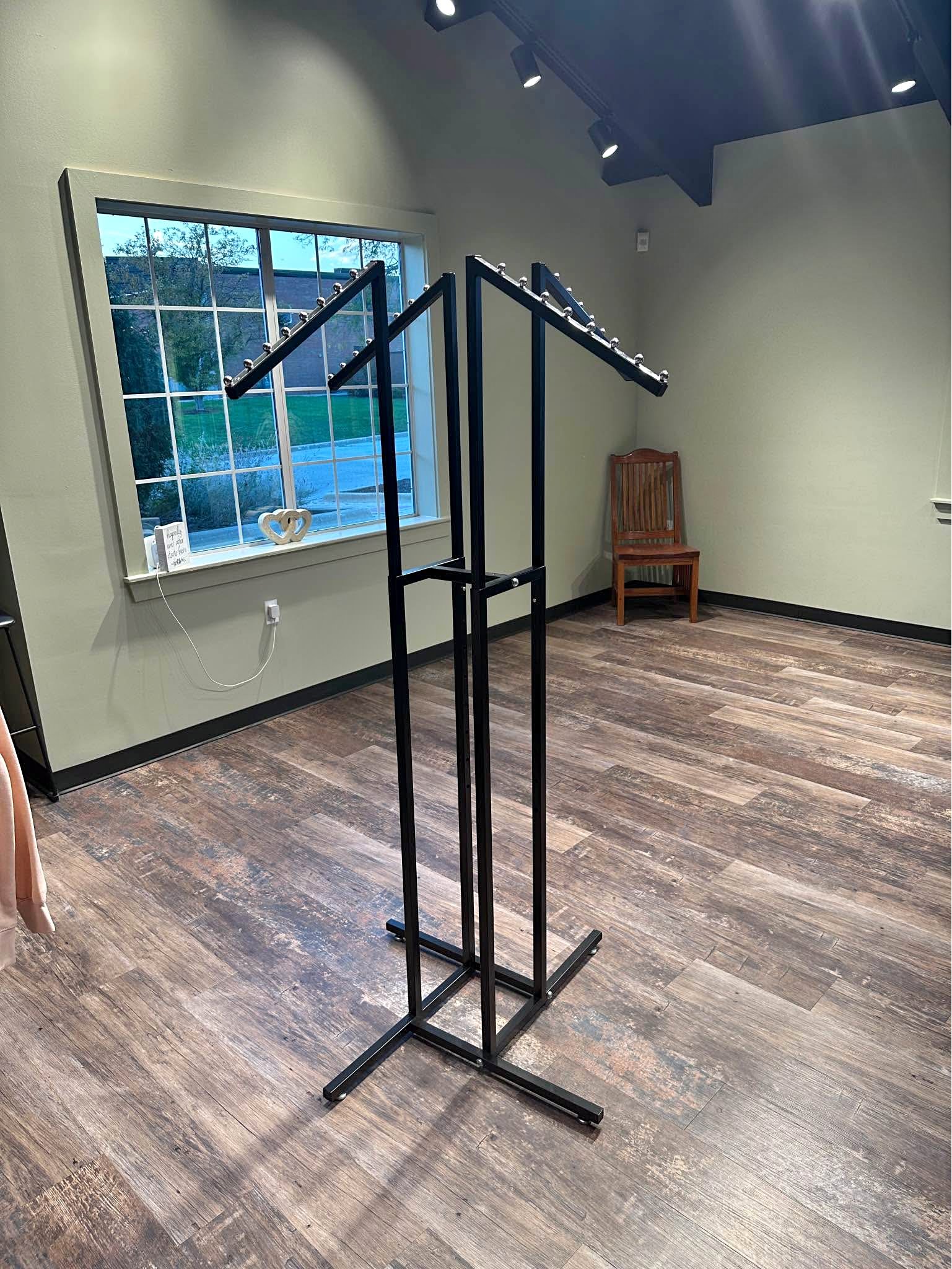 Boutique 4 arm slanted clothing rack - Garment Racks - Batavia ...