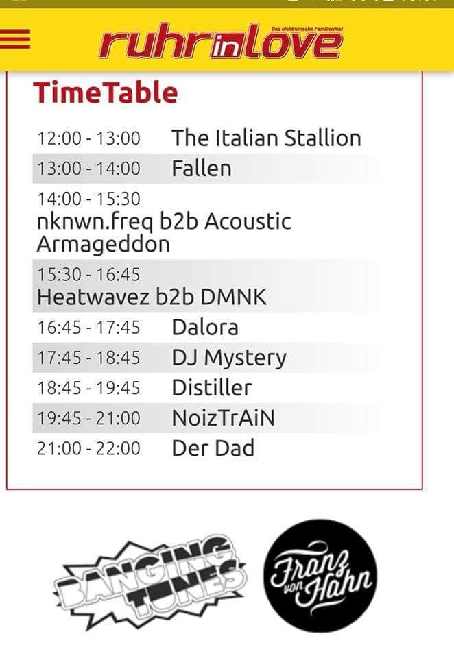 Banging Tunes Hier Unser Timetable Wann Seid Ihr Da